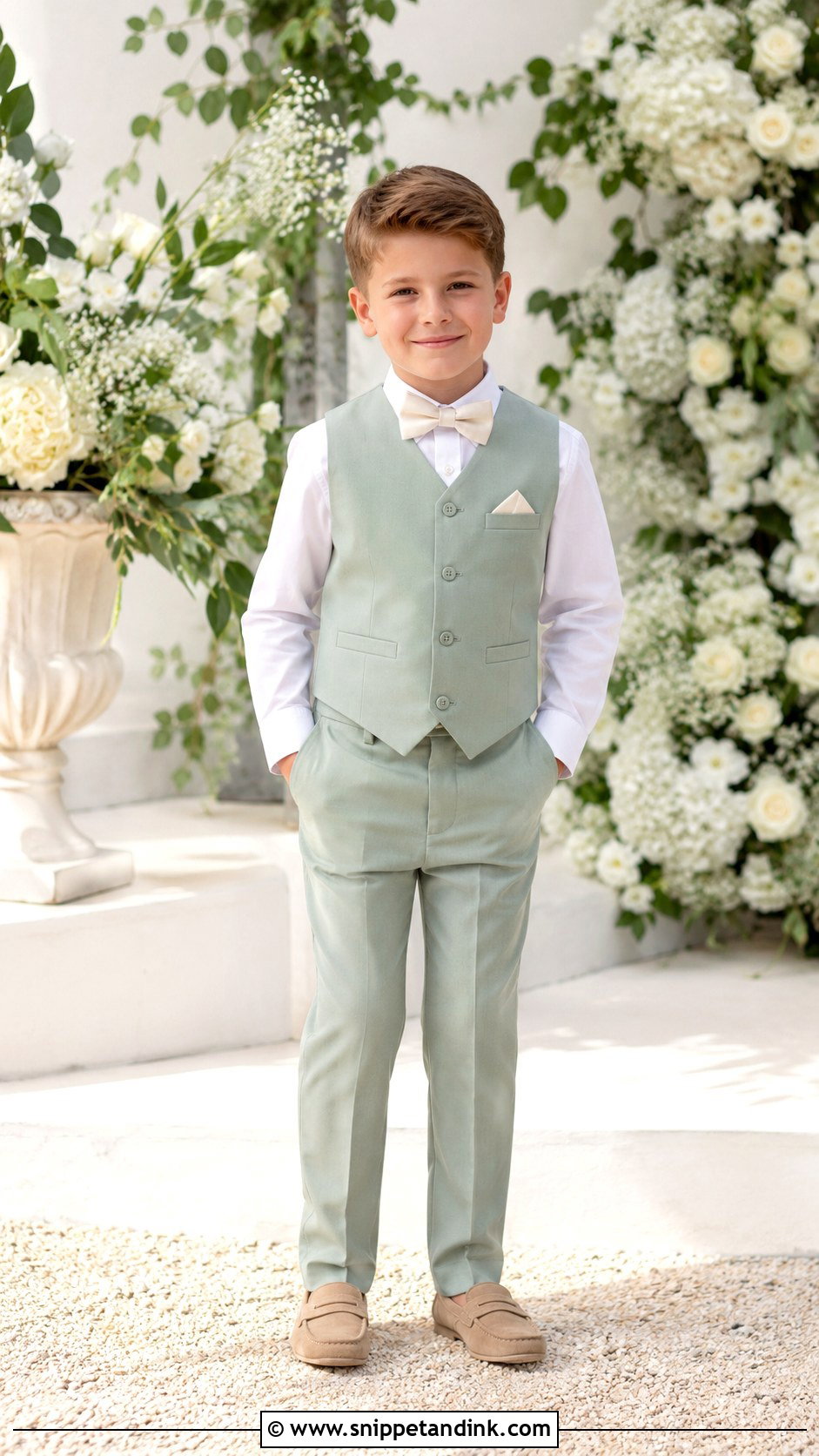 Sage Green Ring Boy Outfit - Snippet and Ink - 25 Ring Boy Outfits