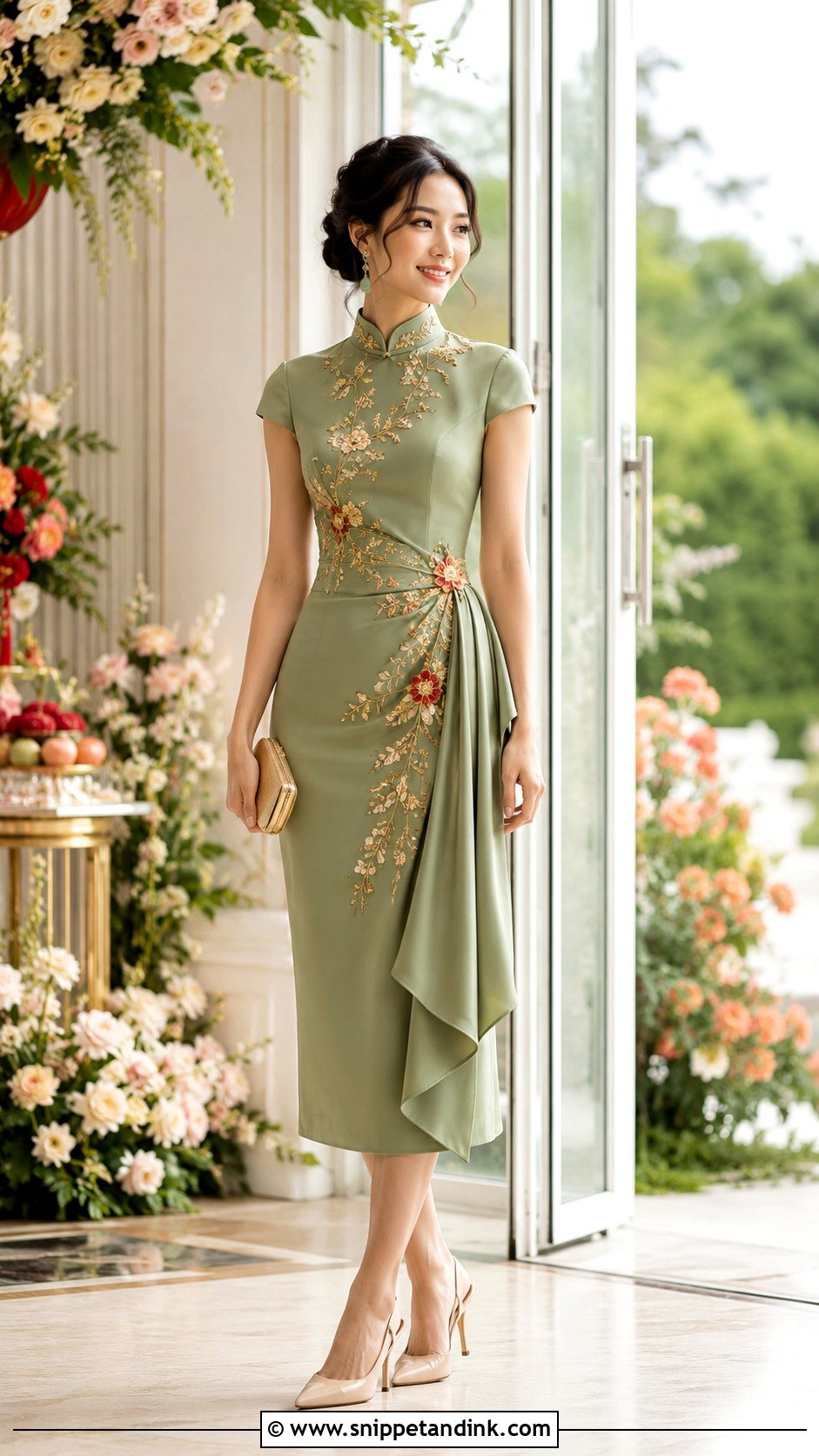 Sage Green Sangjit Dress - Snippet and Ink - 20 Modern Sangjit Dress Ideas