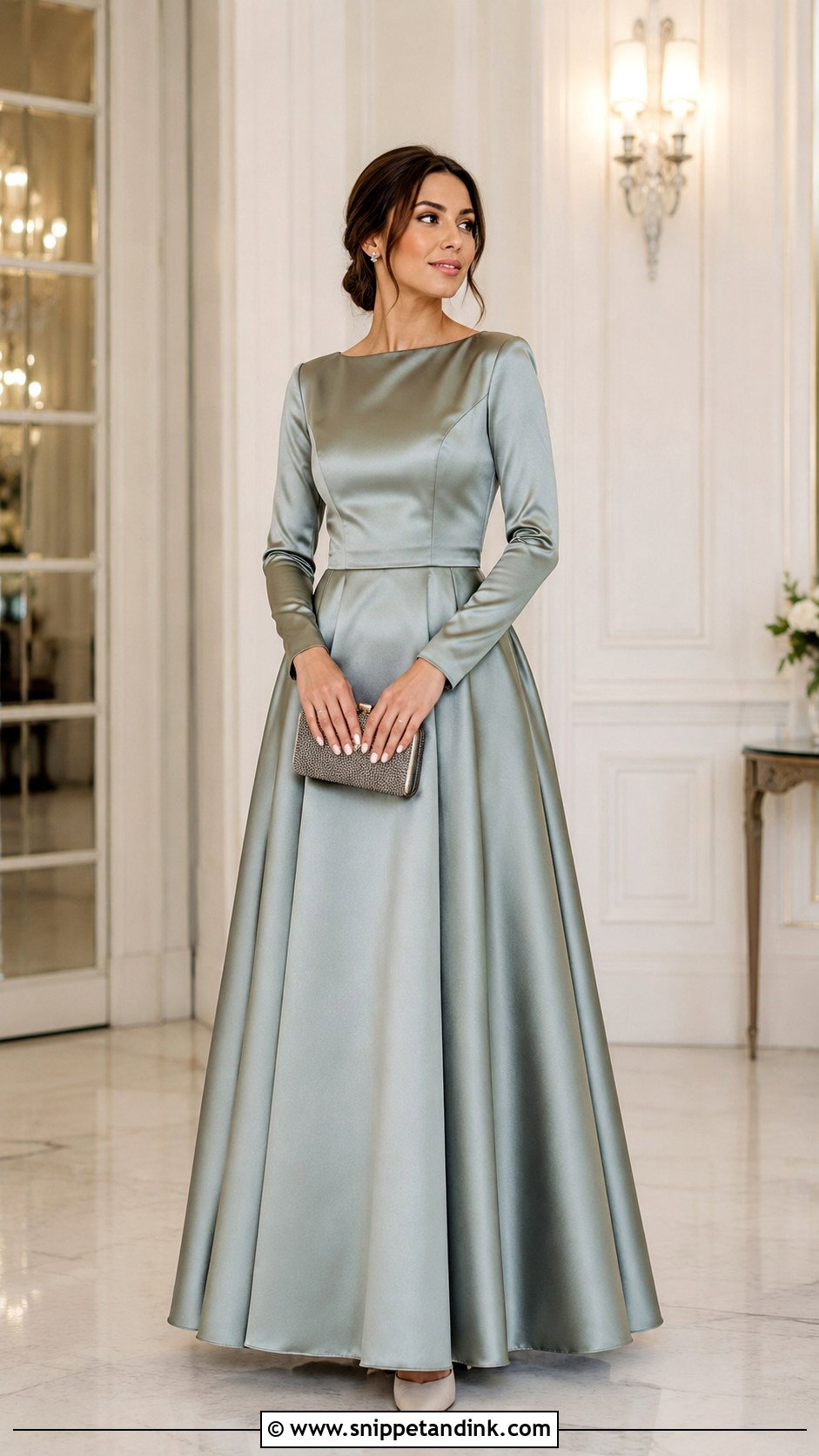 Sage Green Satin Ball Gown - Snippet and Ink - 25 Satin Ball Gown Ideas