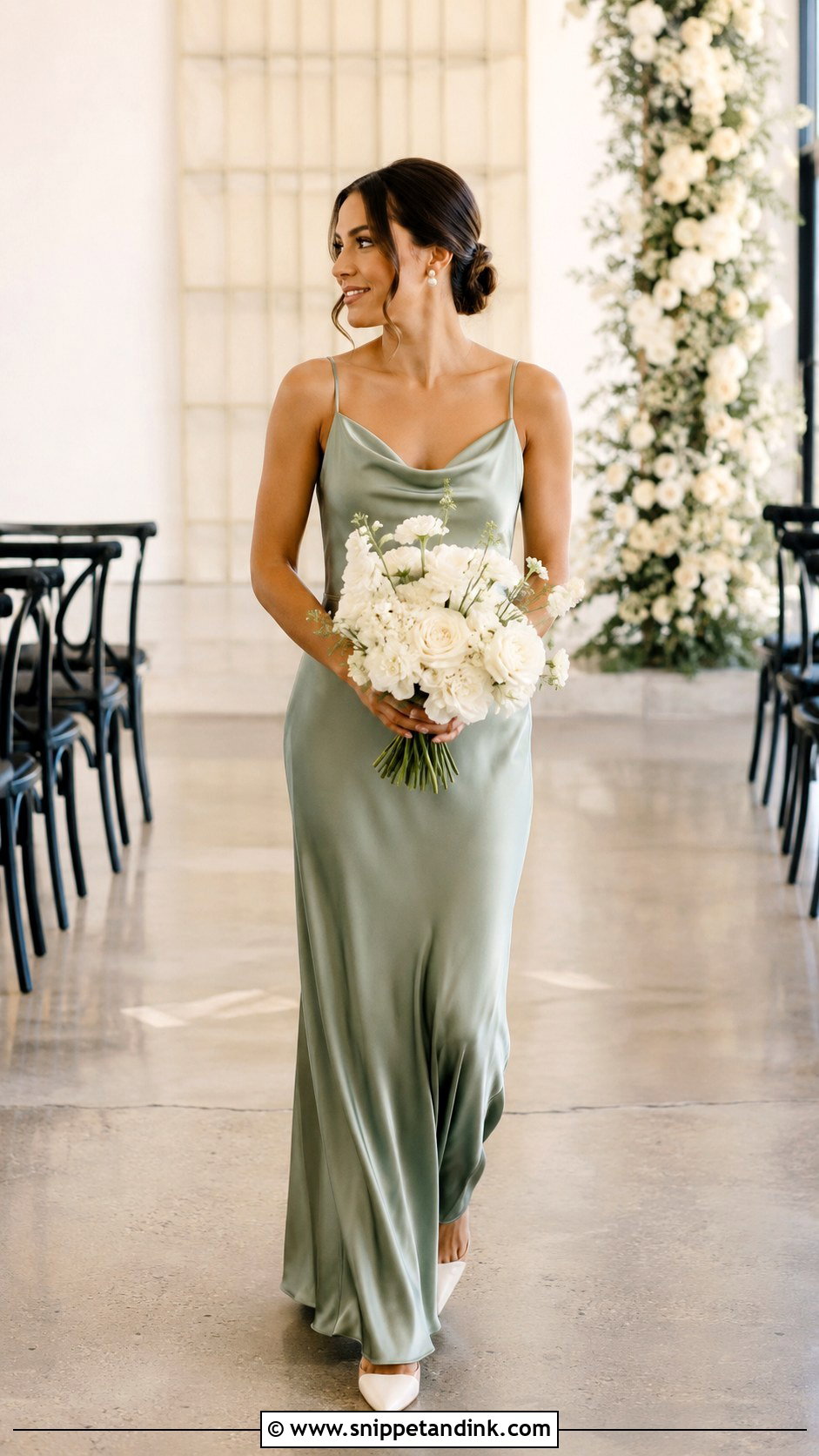 Sage Green Satin Wedding Dress - Snippet and Ink - 25 Light Green Wedding Dress Ideas