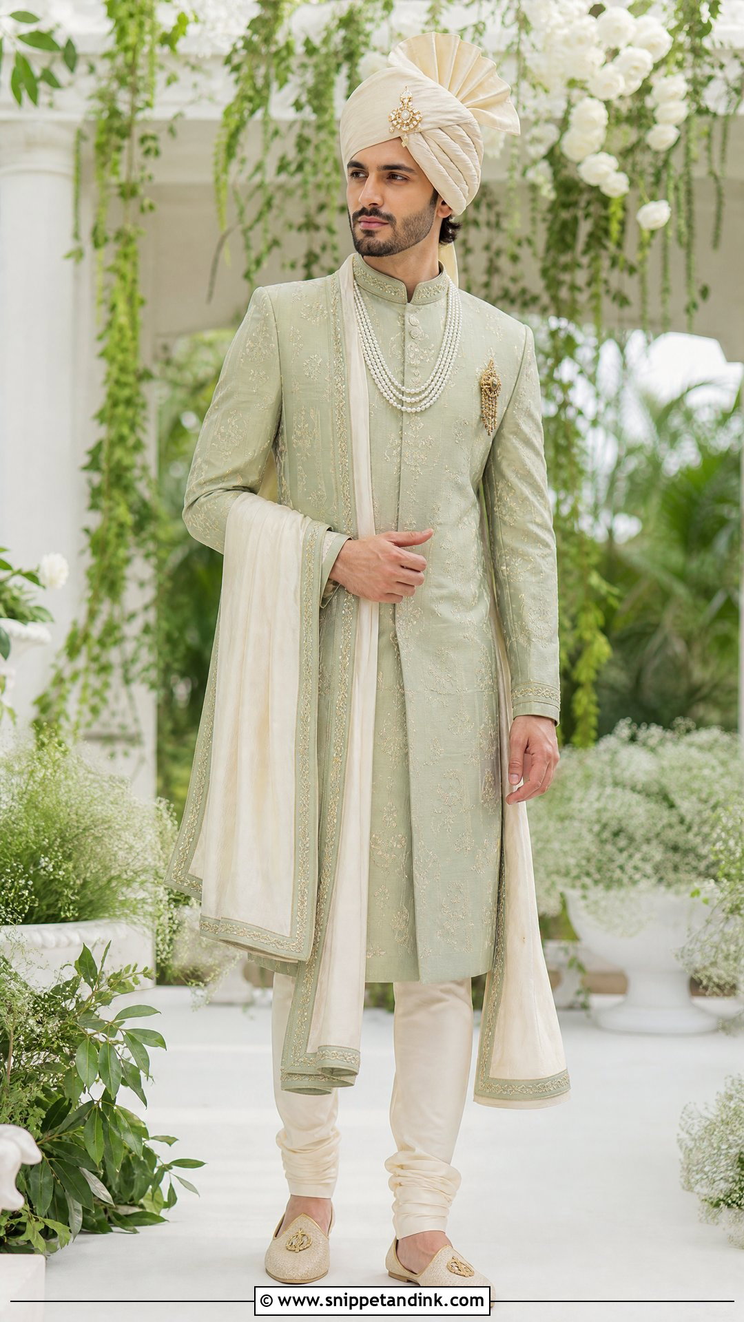 Sage Green Sherwani - Snippet and Ink - 20 Sherwani for Wedding Ideas