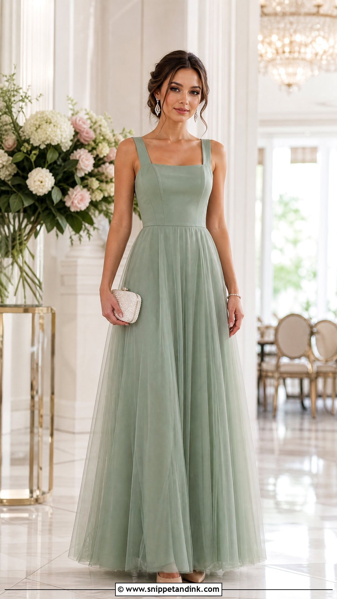 Sage Green Structured Bodice Maid of Honor Dress - Snippet and Ink - 20 Sage Green Maid of Honor Dress Ideas