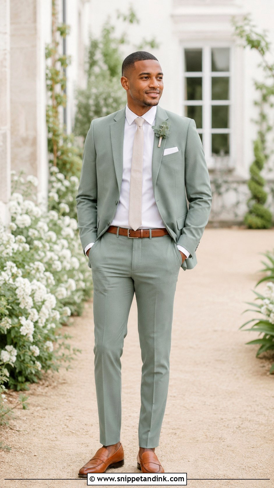 Sage Green Suit With White Shirt - Snippet and Ink - 20 Green Suit Wedding Party Ideas