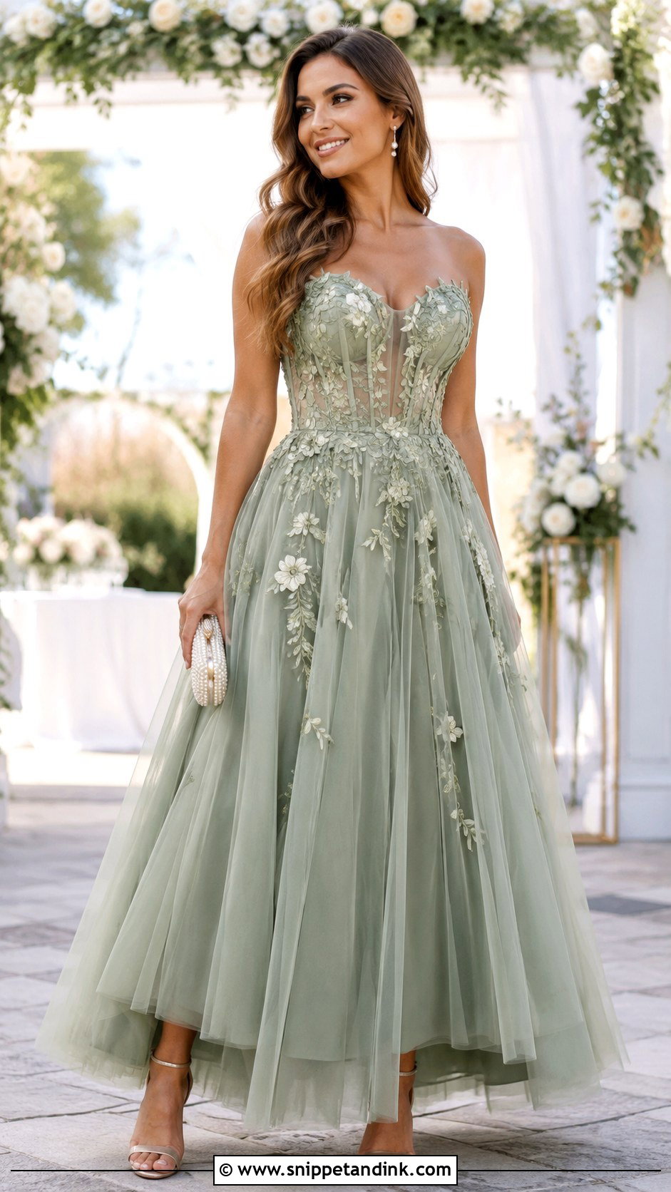 Sage Green Tulle Ball Gown - Snippet and Ink - 20 Green Ball Gown Dress Ideas