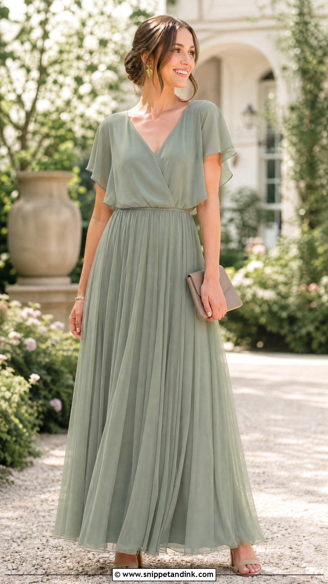Sage Green Tulle Skirt Bridesmaid Outfit - Snippet and Ink - 20 Tulle Skirt Outfit Wedding Ideas