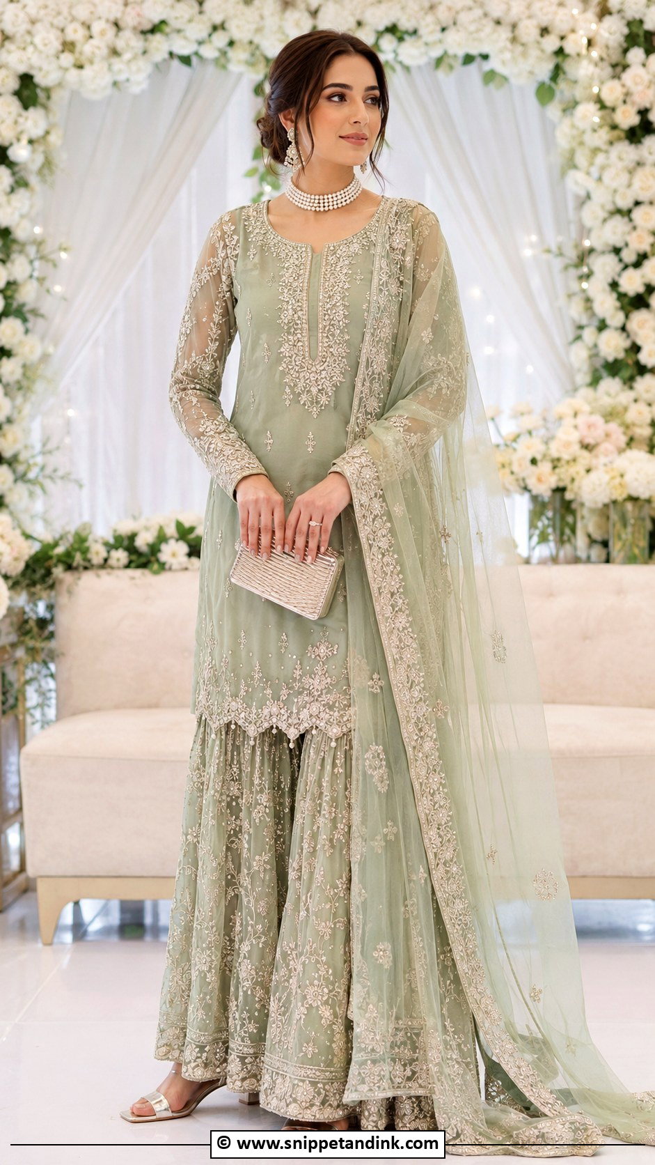 Sage Green Valima Outfit - Snippet and Ink - 25 Valima Dress Ideas