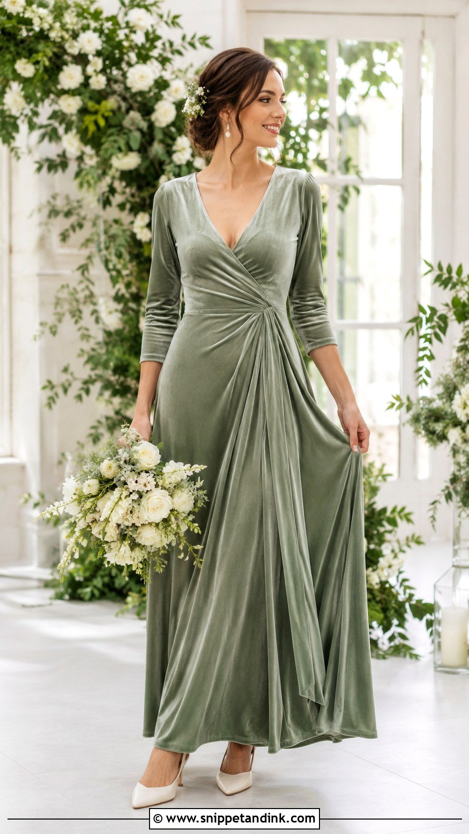 Sage Green Velvet Wedding Dress - Snippet and Ink - 20 Green Velvet Wedding Dress Ideas