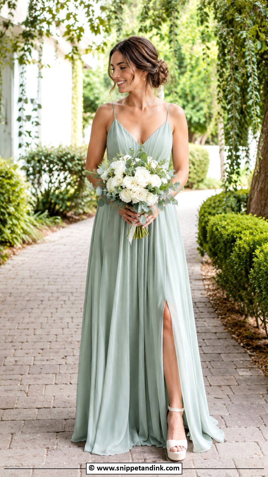 Sage Green Wedding Dress - Snippet and Ink - 25 Colourful Wedding Dress Ideas