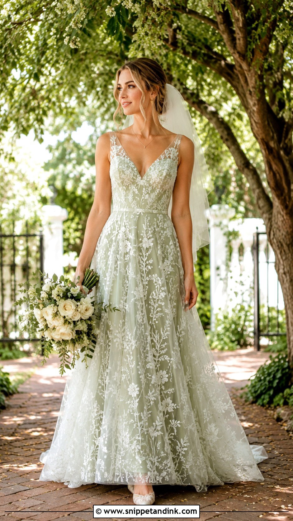 Sage Green Wedding Dress - Snippet and Ink - 20 Enchanted Garden Wedding Dress Ideas