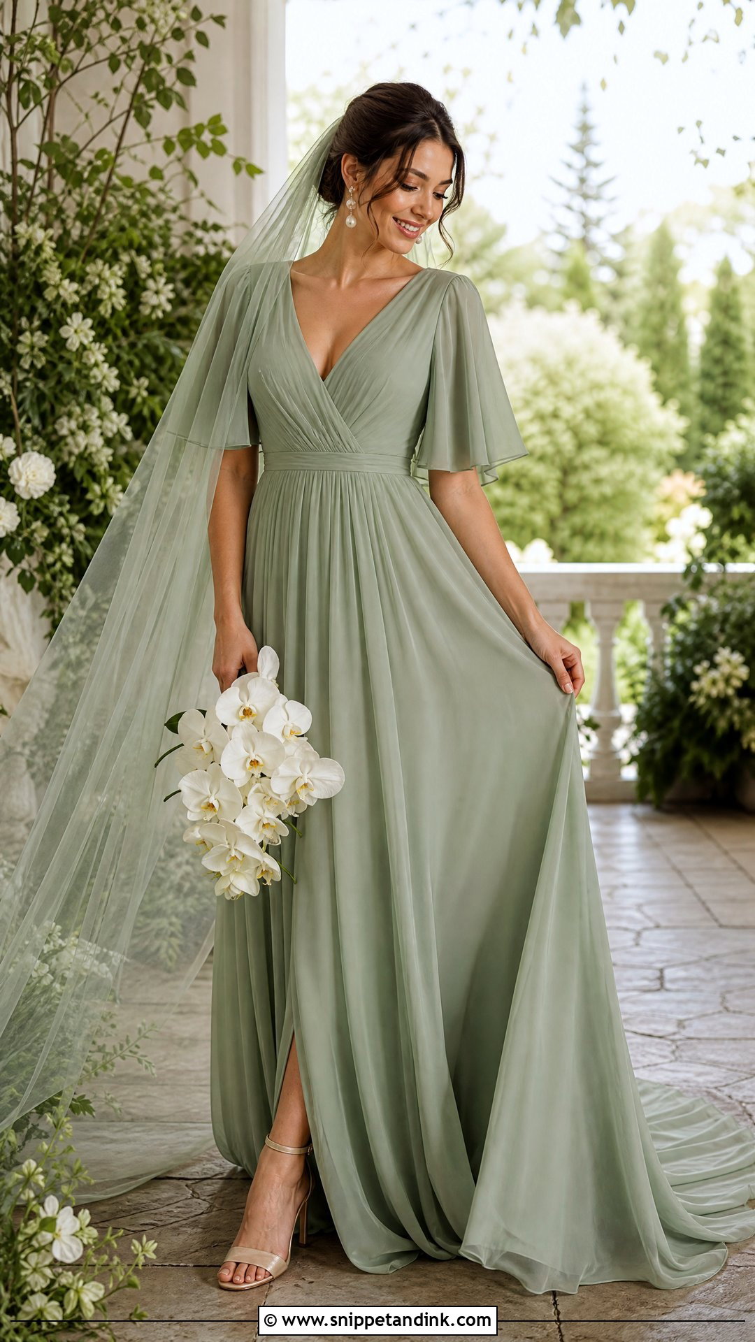 Sage Green Wedding Dress - Snippet and Ink - 20 Wedding Dress Colors