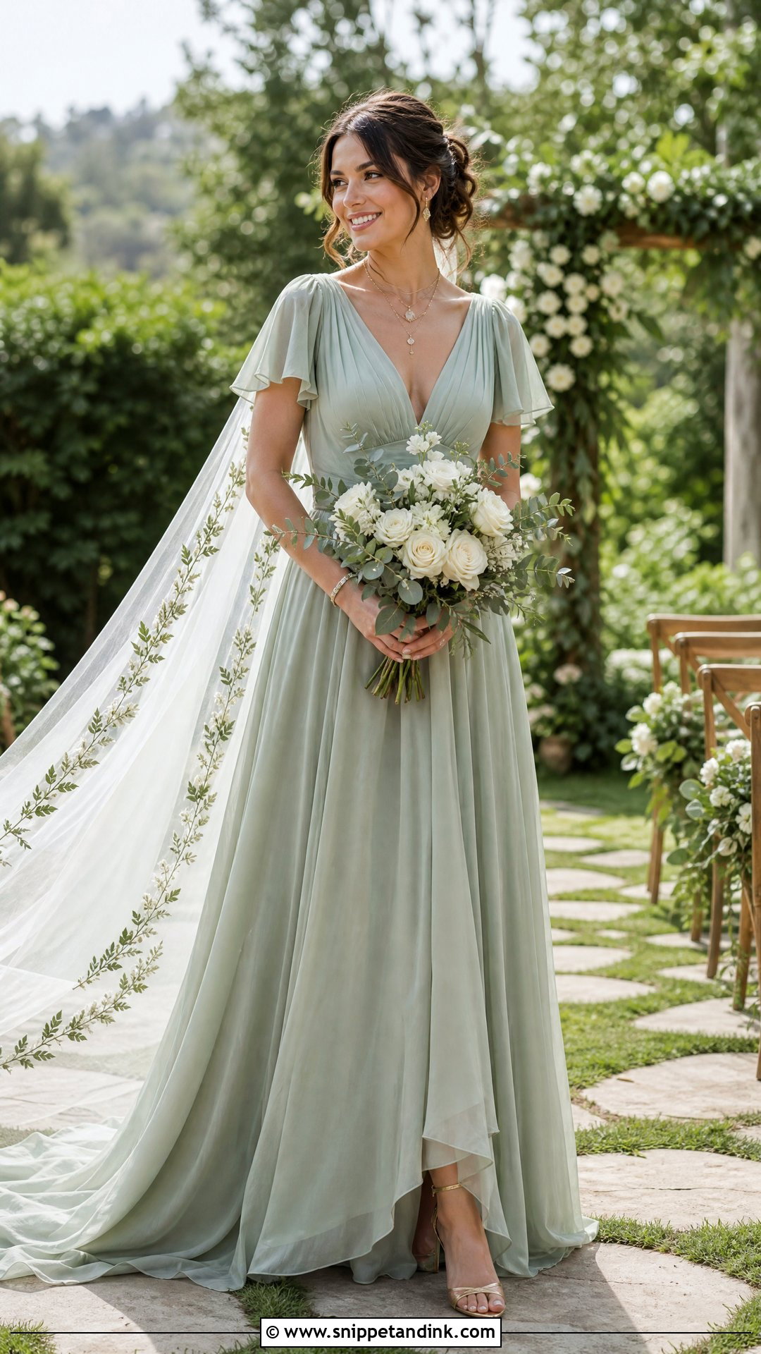 Sage Green Wedding Dress - Snippet and Ink - 20 Wedding Dresses Not White Colour