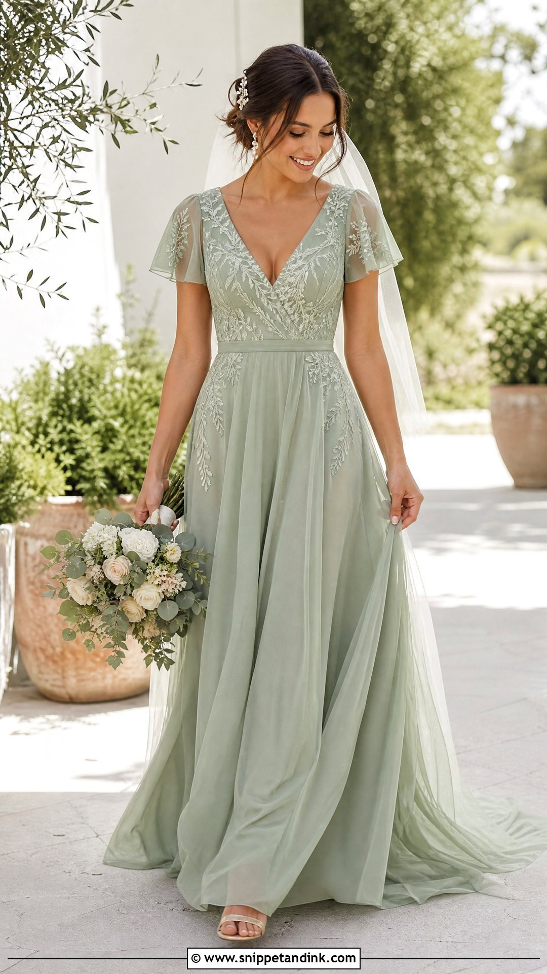Sage Green Wedding Dress - Snippet and Ink - 20 Non White Wedding Dress Colour Ideas