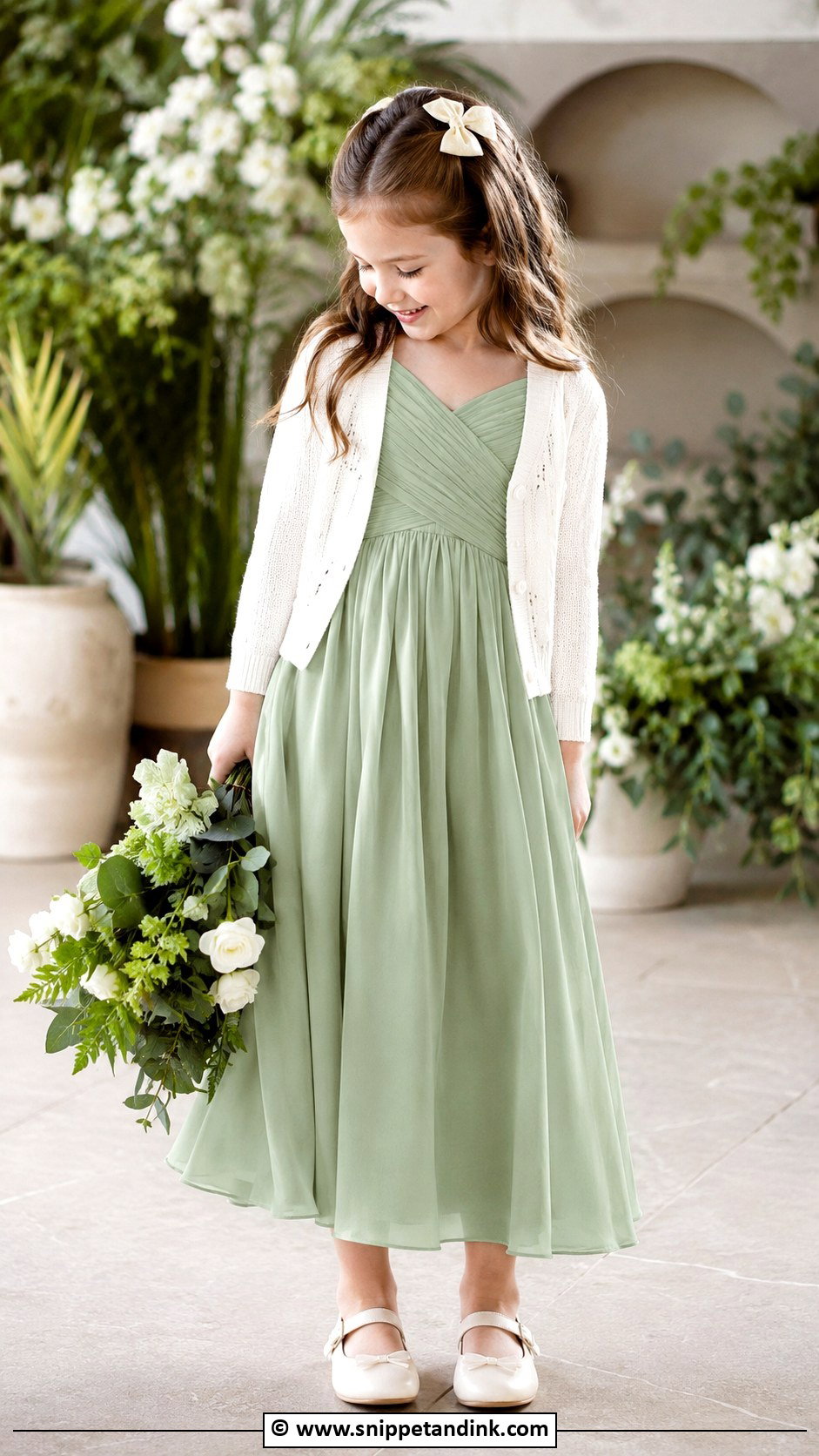 Sage Green Wedding Dress - Snippet and Ink - 30 Kids Designer Dresses for Wedding