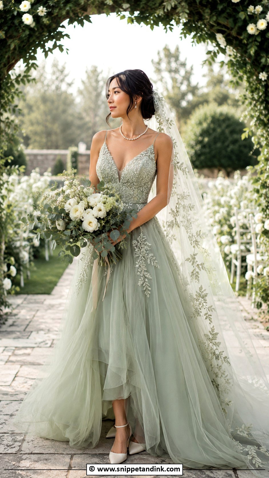 Sage Green Wedding Dress - Snippet and Ink - 30 Mystical Wedding Dress Ideas
