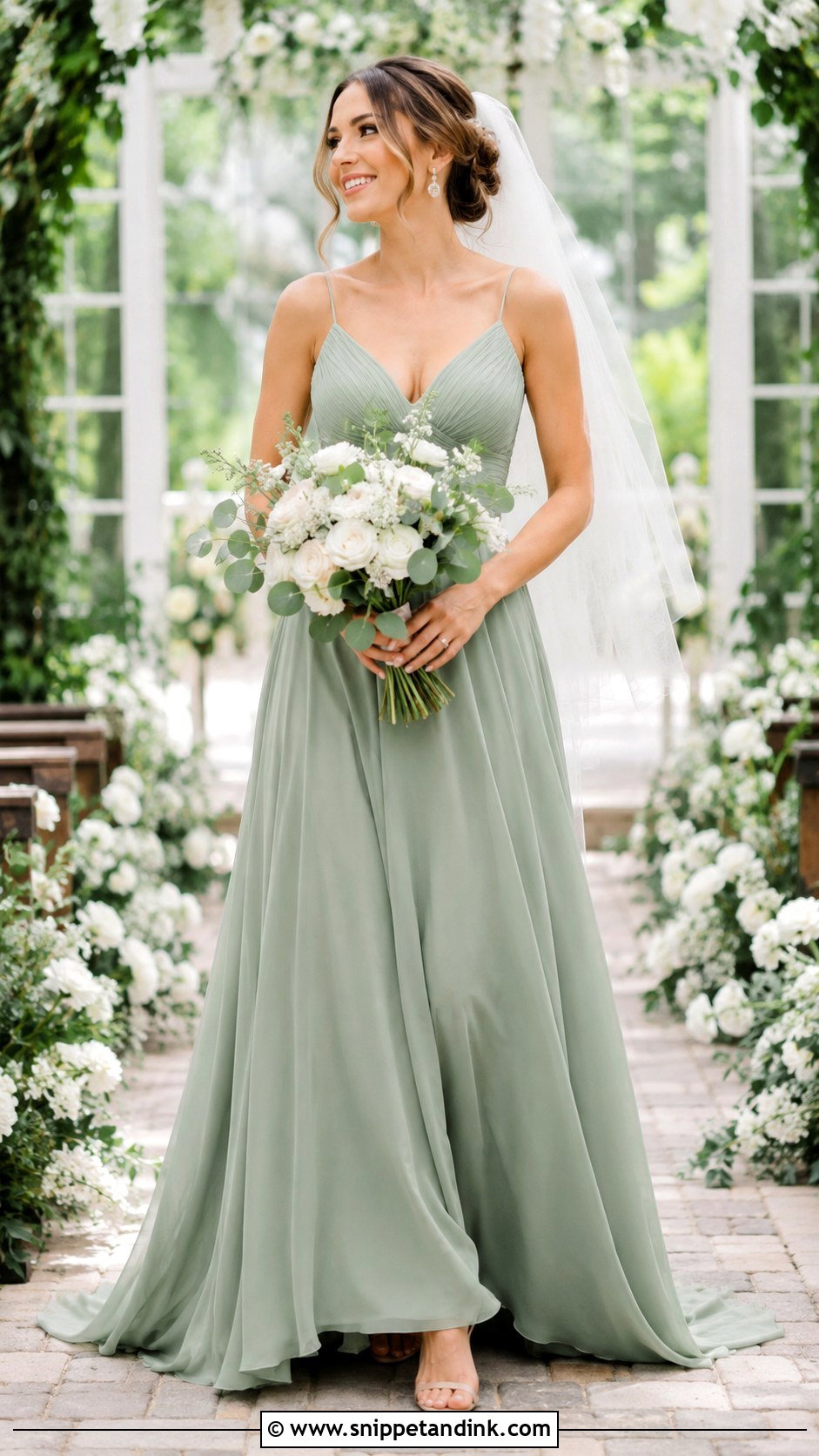Sage Green Wedding Dress - Snippet and Ink - 25 Green Wedding Dresses