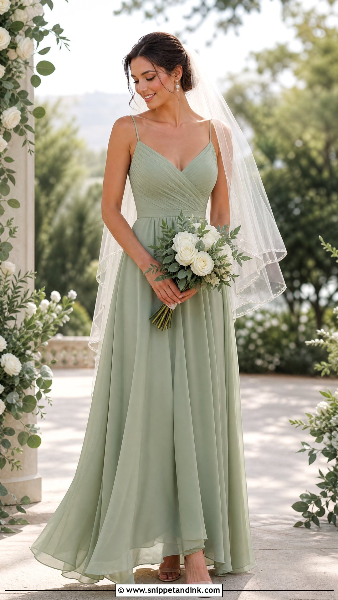 Sage Green Wedding Dress With Veil - Snippet and Ink - 25 Green Wedding Dress for Bride Ideas