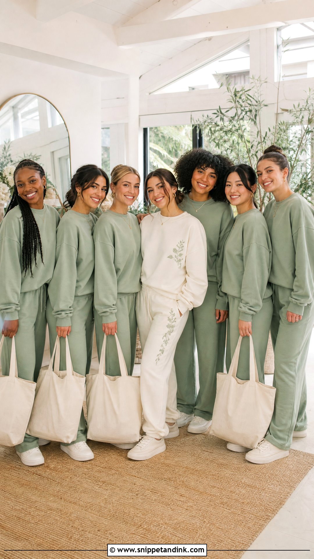 Sage Green Wedding Party Sweatsuit - Snippet and Ink - 20 Wedding Sweatsuit Ideas