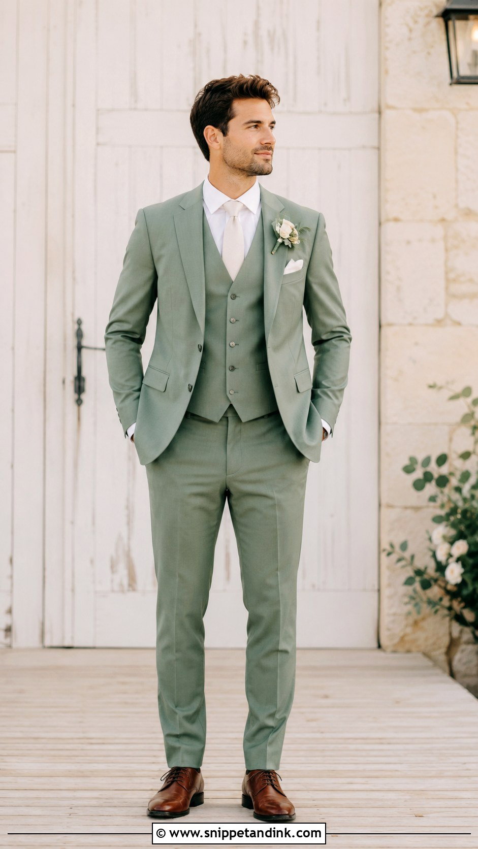 Sage Green Wedding Suit With Vest - Snippet and Ink - 25 Sage Green Wedding Suit Ideas