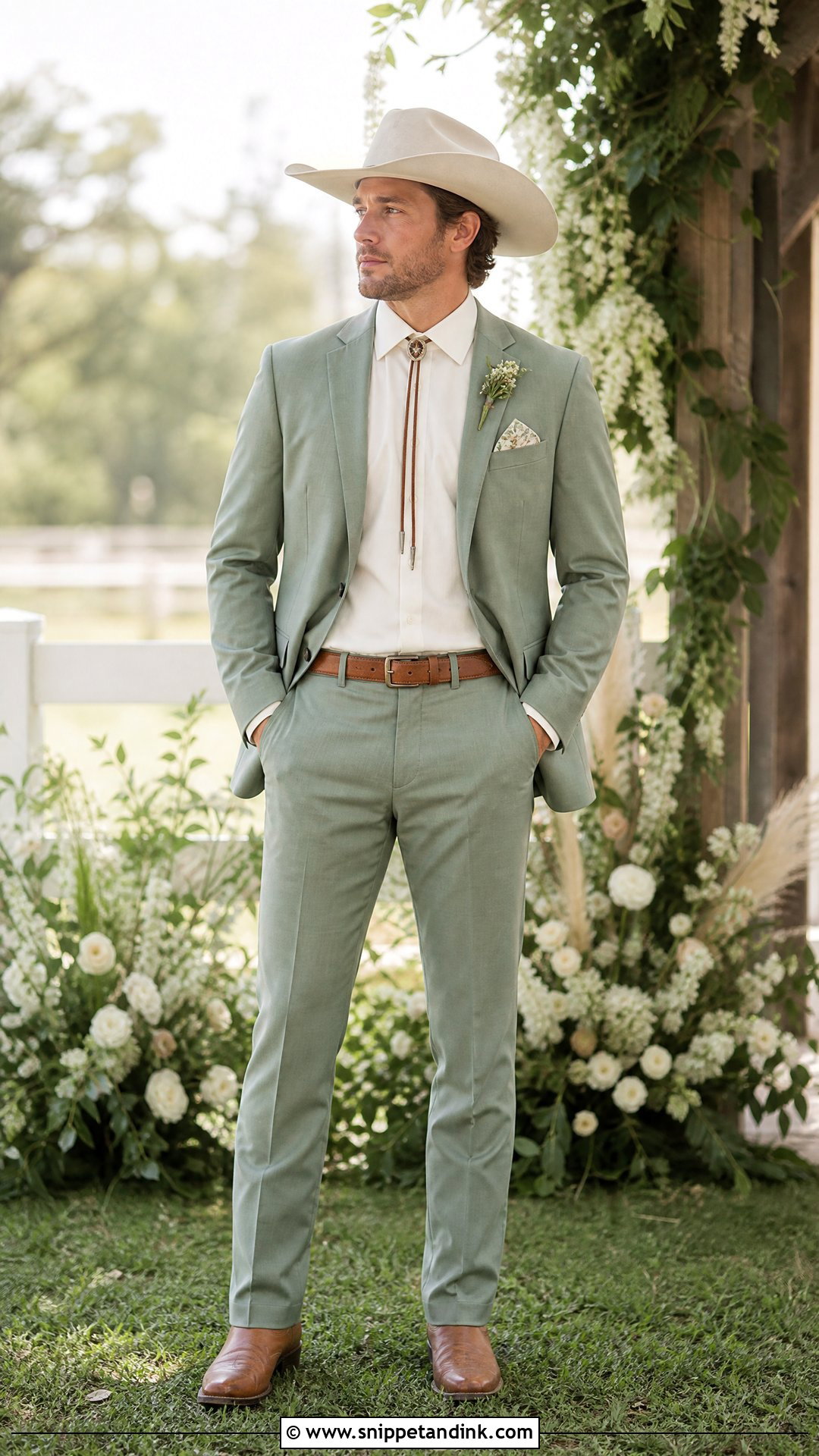 Sage Green Western Wedding Suit - Snippet and Ink - 20 Western Wedding Suit Ideas