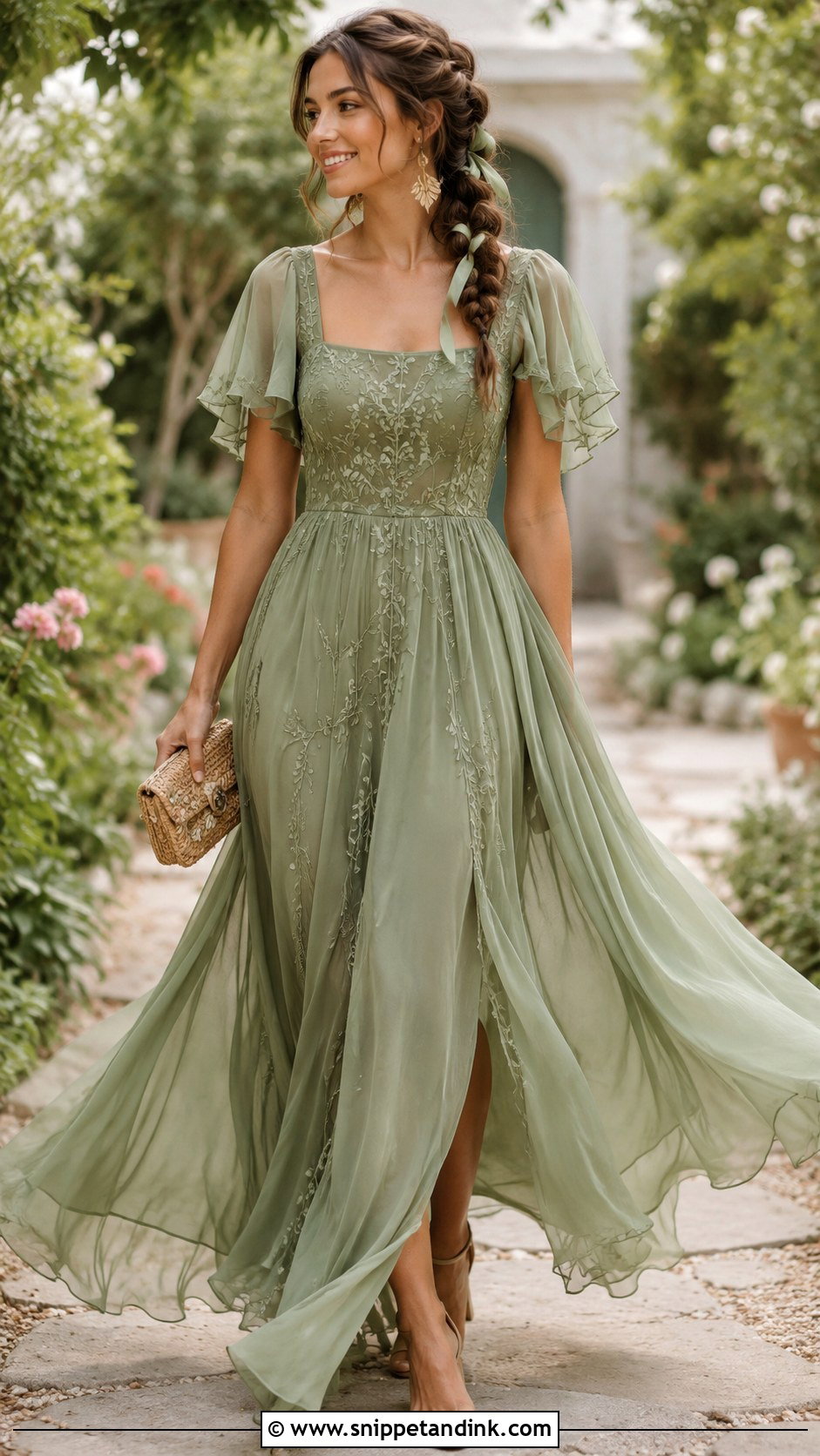 Sage Green Woodland Fairy Gown - Snippet and Ink - 20 Fairy Tail Gown Ideas