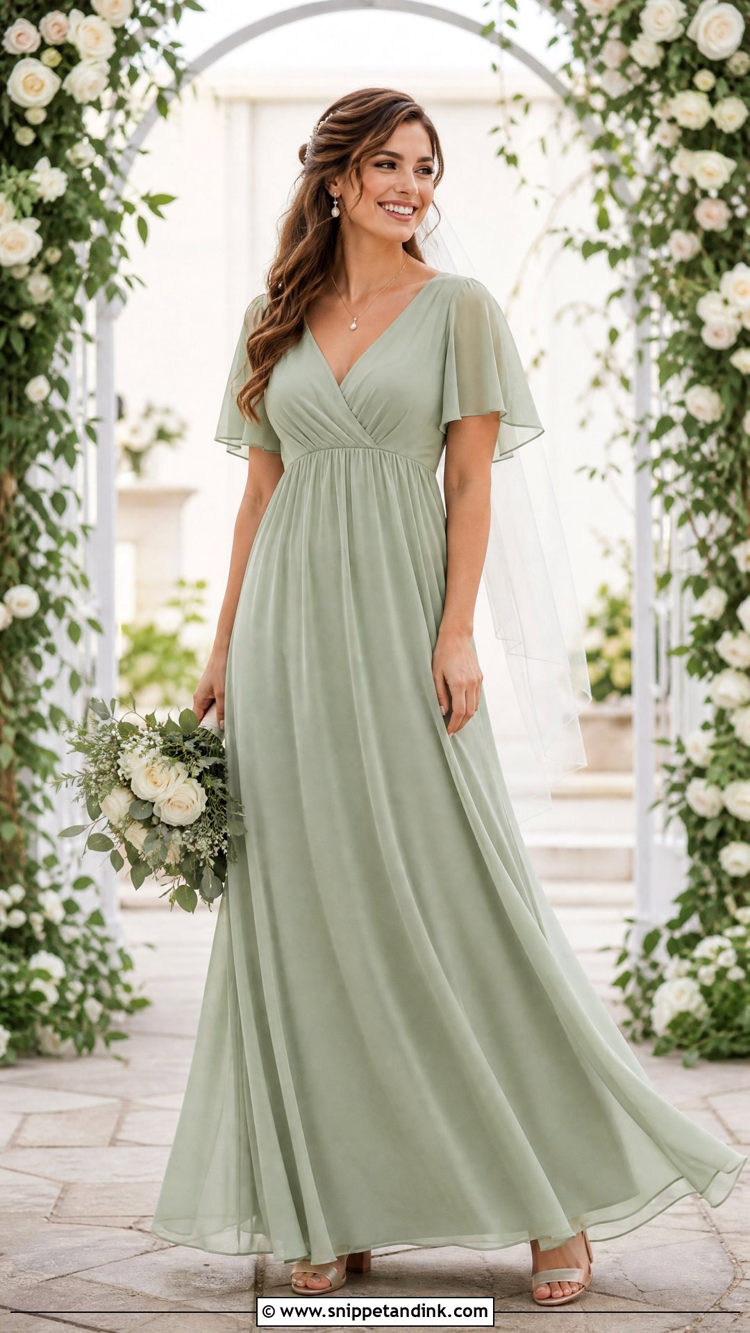 Sage Wedding Dress With Empire Waist - Snippet and Ink - 20 Sage Wedding Dress Ideas