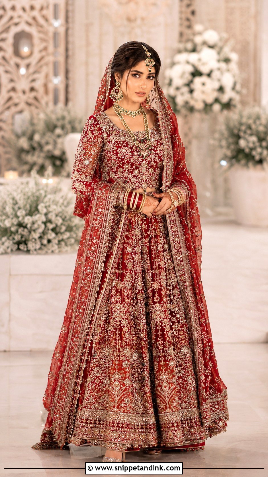 Sajal Ali Bridal Bun Look - Snippet and Ink - 25 Sajal Ali Bridal Look Ideas