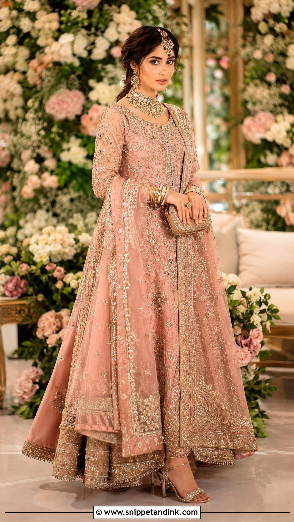 Sajal Ali Bridal Choker Look - Snippet and Ink - 25 Sajal Ali Bridal Look Ideas