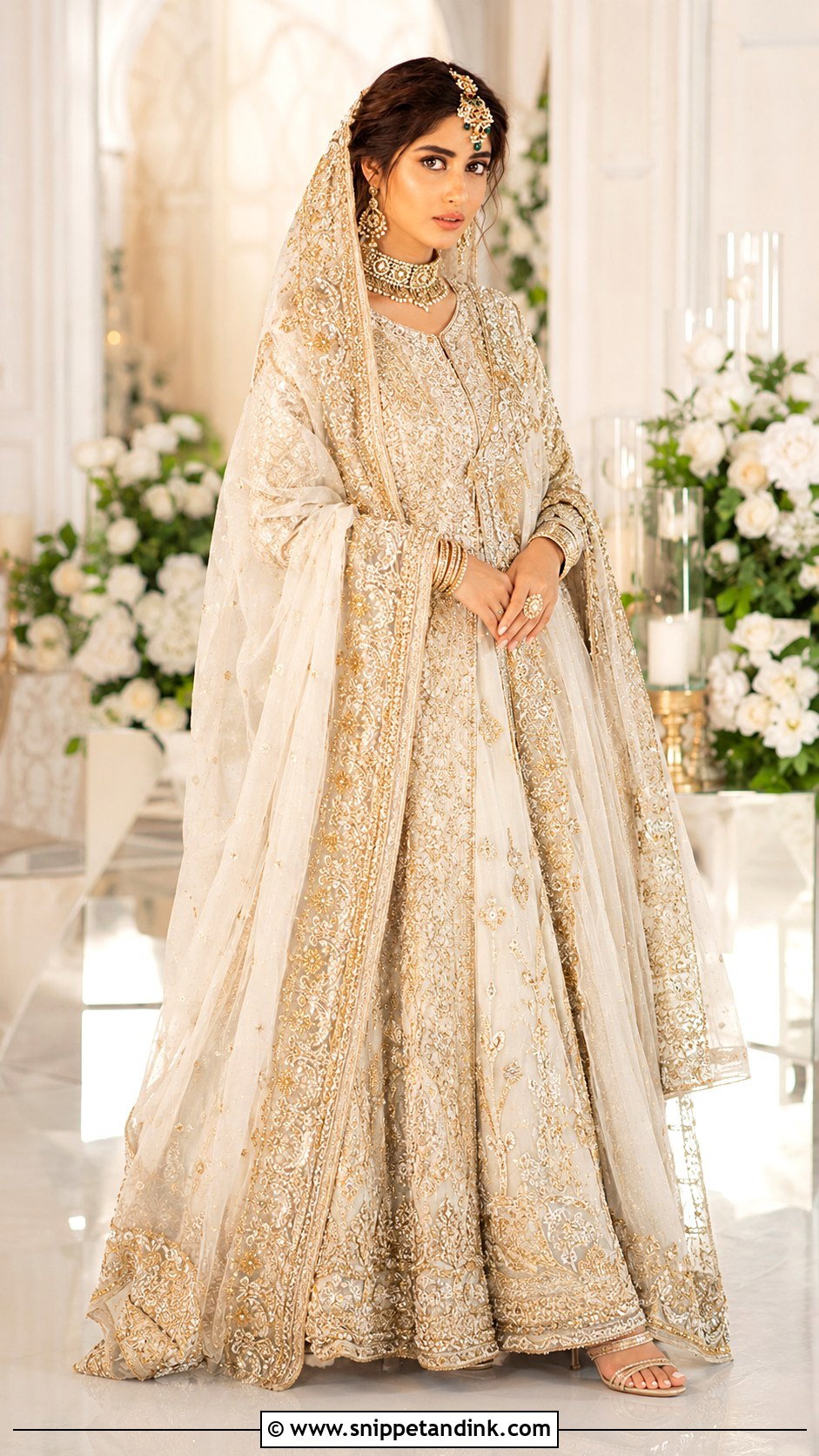 Sajal Ali Bridal Dupatta Draping Look - Snippet and Ink - 25 Sajal Ali Bridal Look Ideas