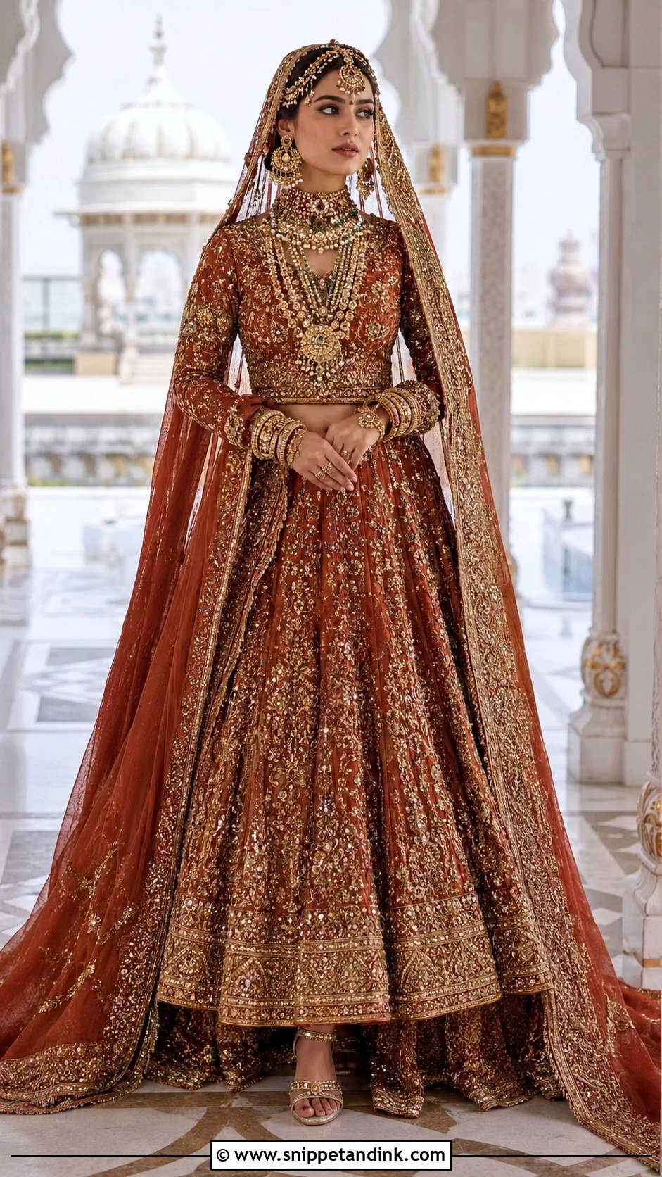 Sajal Ali Mughal Bridal Lehenga Look - Snippet and Ink - 25 Sajal Ali Bridal Look Ideas