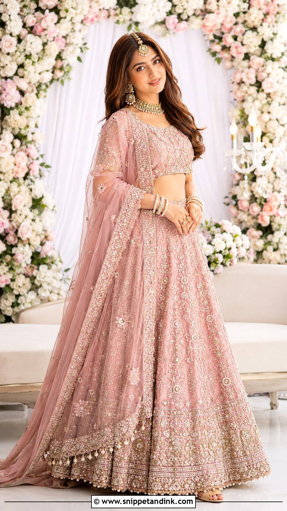 Sajal Ali Pink Bridal Lehenga Look - Snippet and Ink - 25 Sajal Ali Bridal Look Ideas