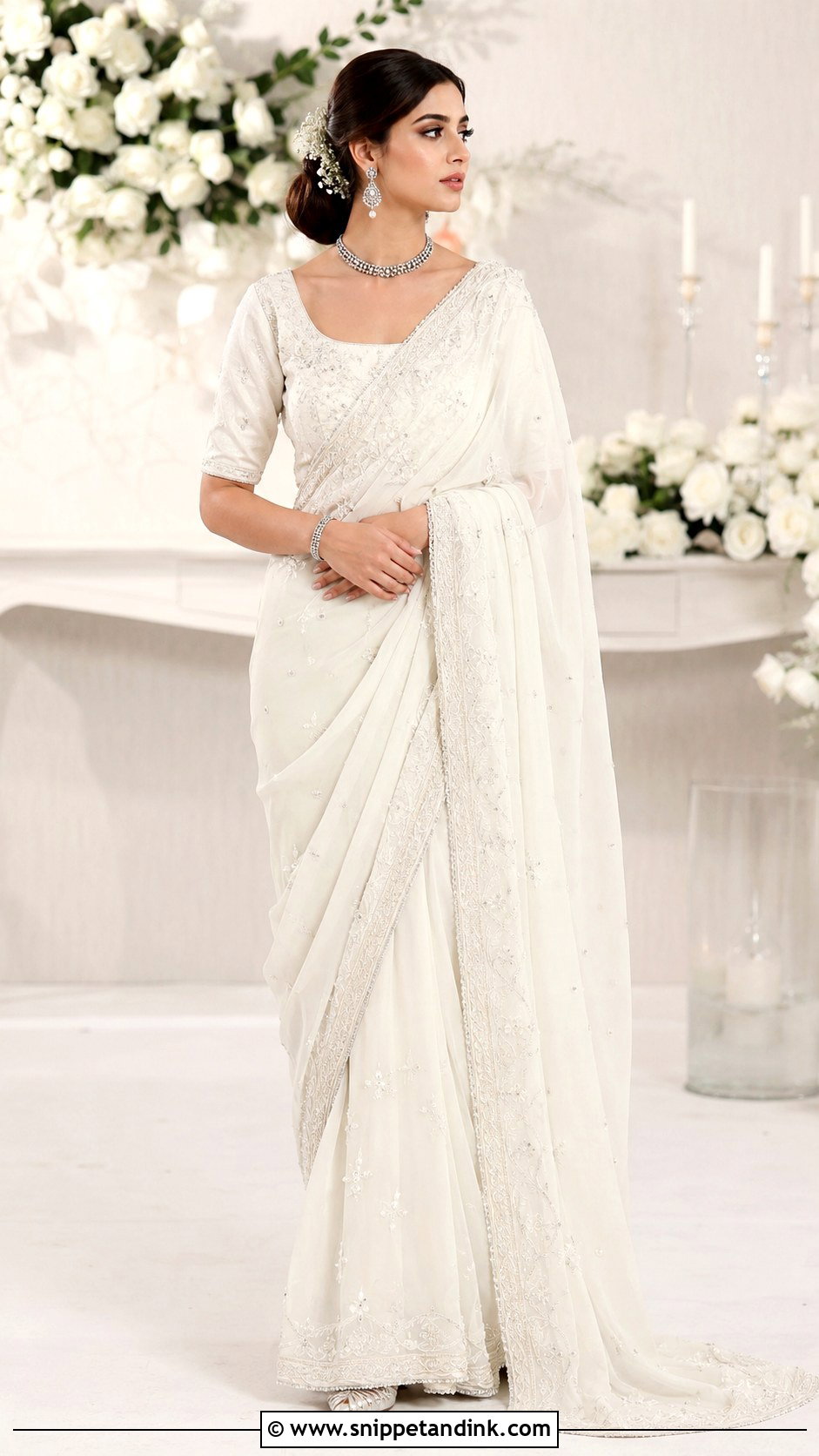 Sajal Ali White Bridal Saree Look - Snippet and Ink - 25 Sajal Ali Bridal Look Ideas