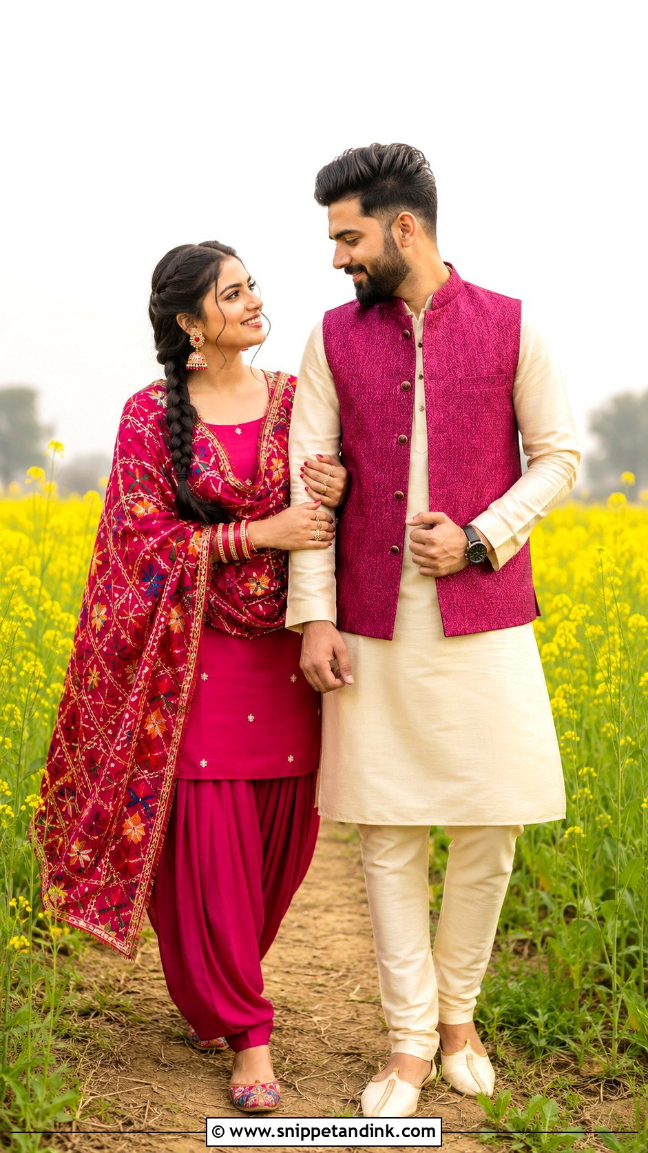 Salwar Suit And Kurta Pajama Pre Wedding Shoot Outfit - Snippet and Ink - 20 Indian Pre Wedding Shoot Outfit Ideas