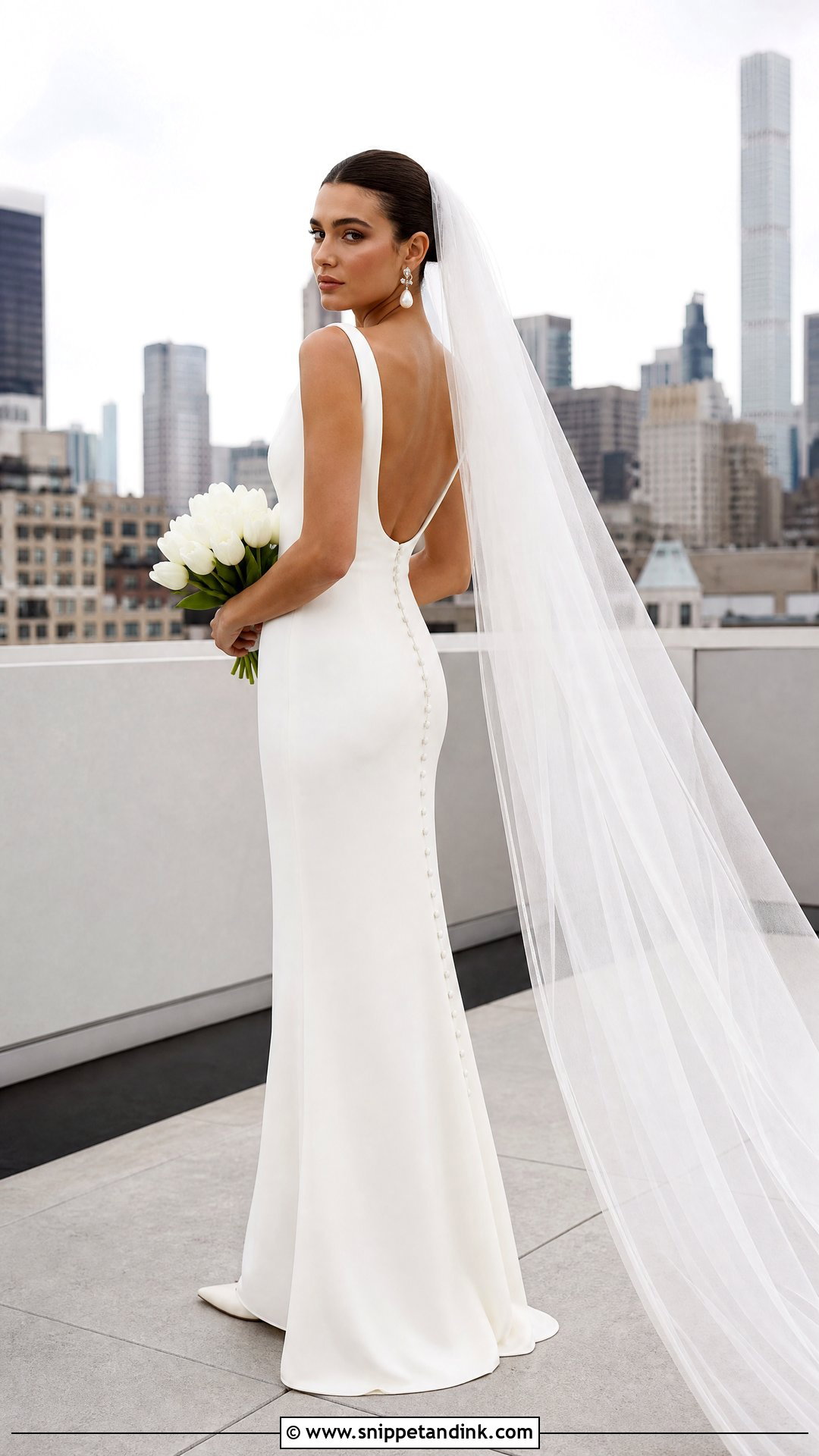 Samantha Minimalist Crepe Gown - Snippet and Ink - 20 Samantha Wedding Gown Ideas