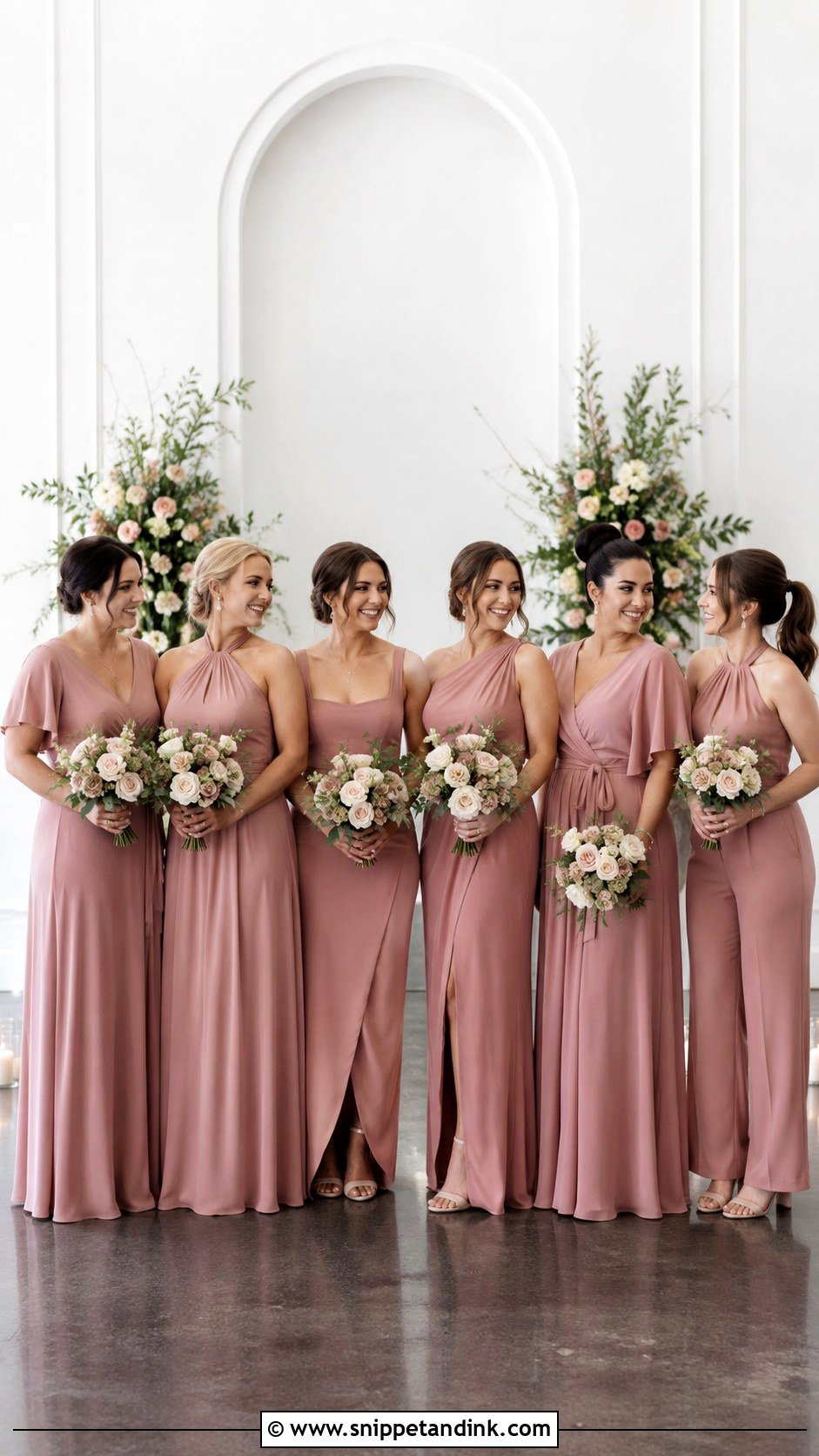Same Color Different Dress Bridal Party - Snippet and Ink - 20 Mismatched Bridal Party Ideas