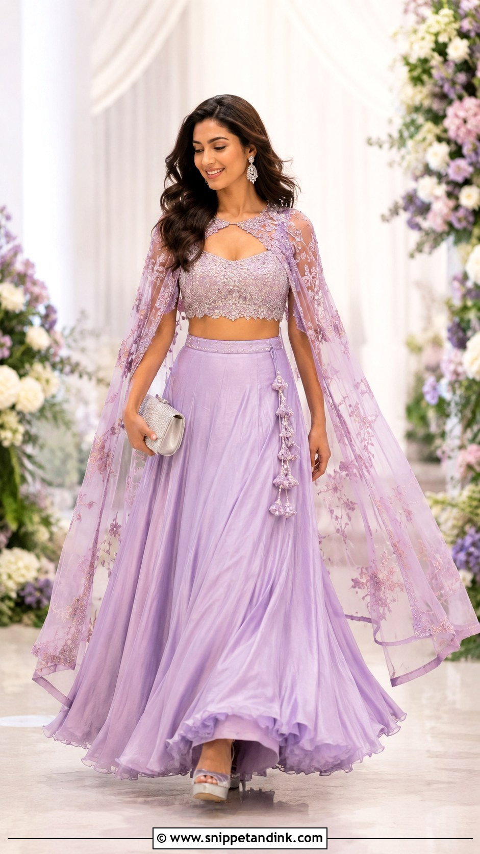 Sangeet Cape Lehenga Dress - Snippet and Ink - 25 Sangeet Dresses