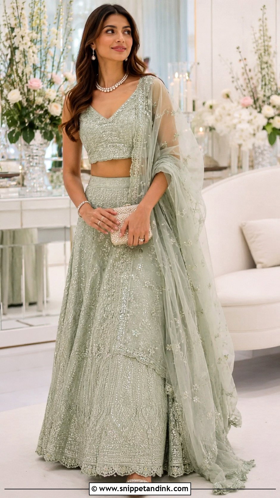 Sangeet Chikankari Lehenga Dress - Snippet and Ink - 25 Sangeet Dresses