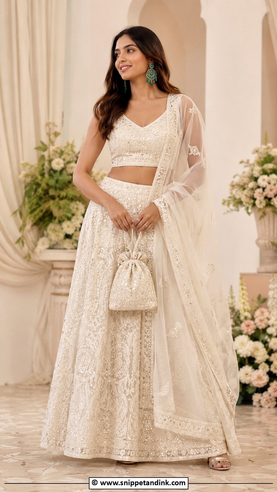 Sangeet Chikankari Lehenga Outfit - Snippet and Ink - 30 Sangeet Outfit Sisters Ideas
