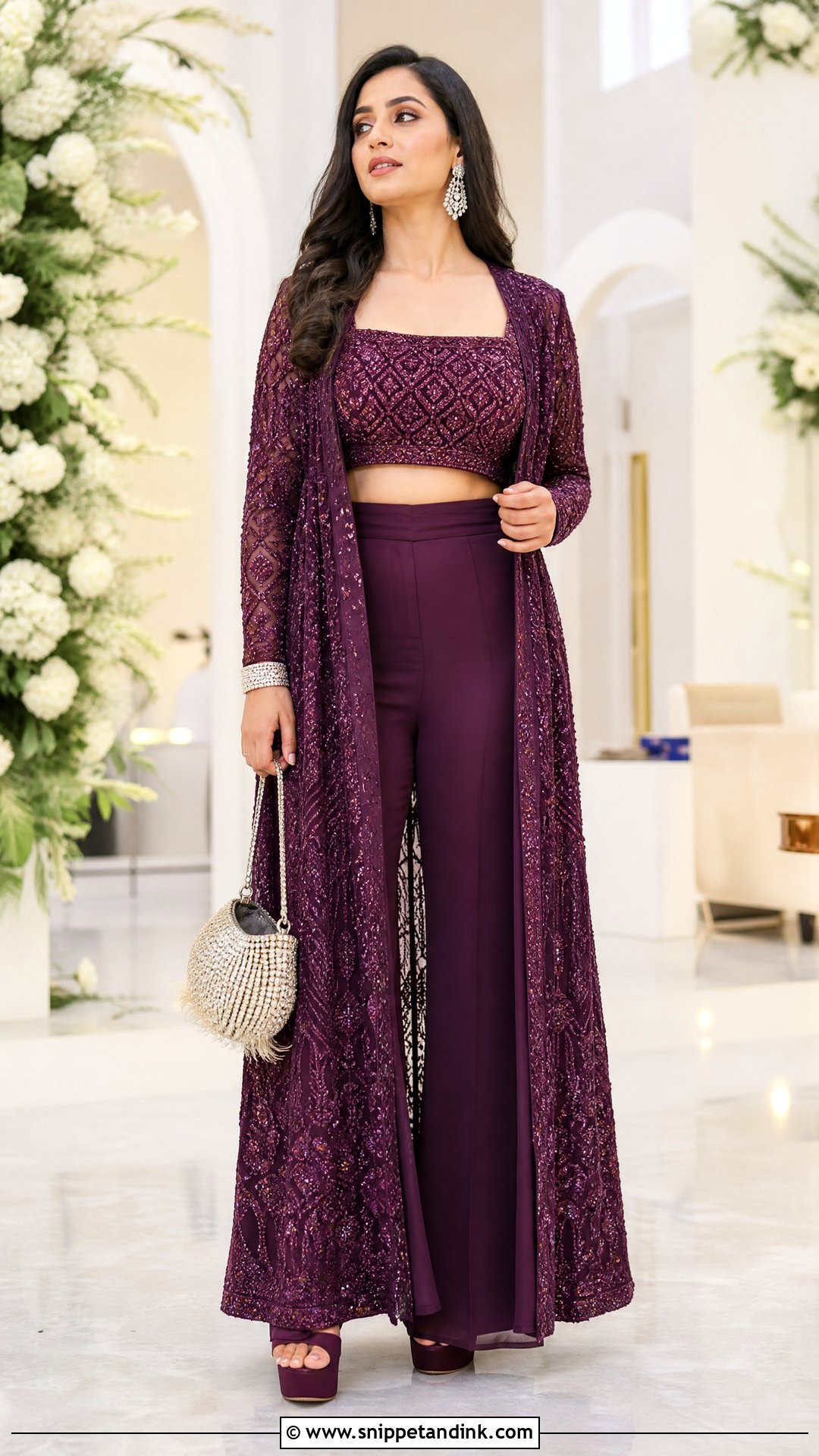 Sangeet Co Ord Set With Long Jacket - Snippet and Ink - 20 Sangeet Outfit Ideas for Bride