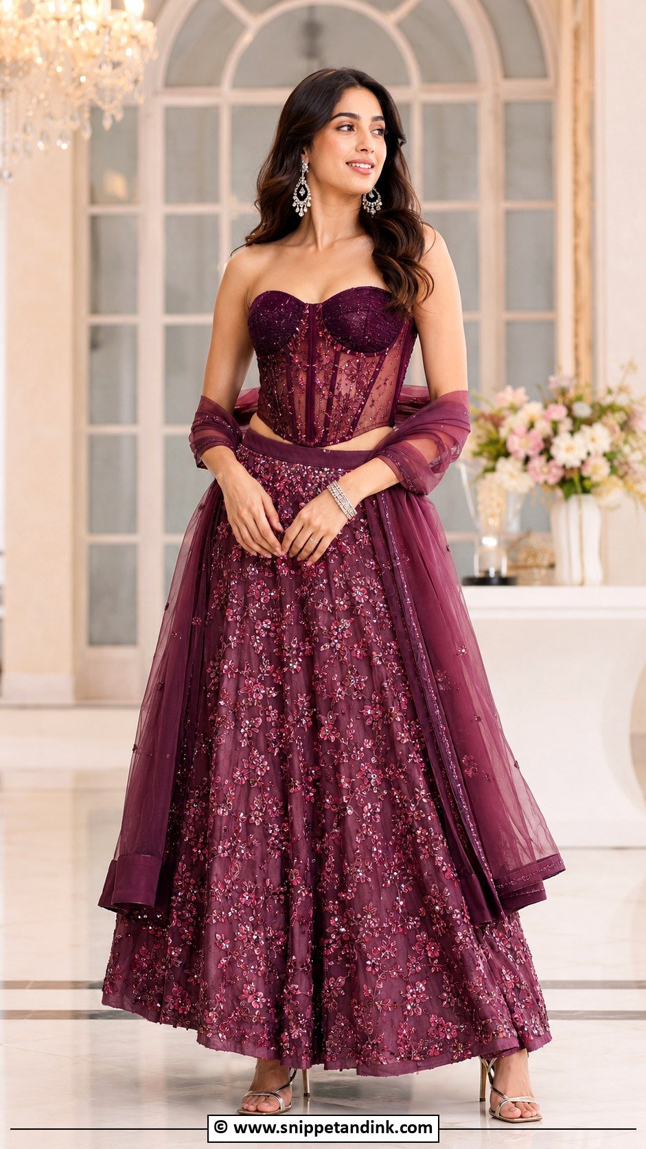 Sangeet Corset Lehenga Outfit - Snippet and Ink - 30 Sangeet Outfit Sisters Ideas