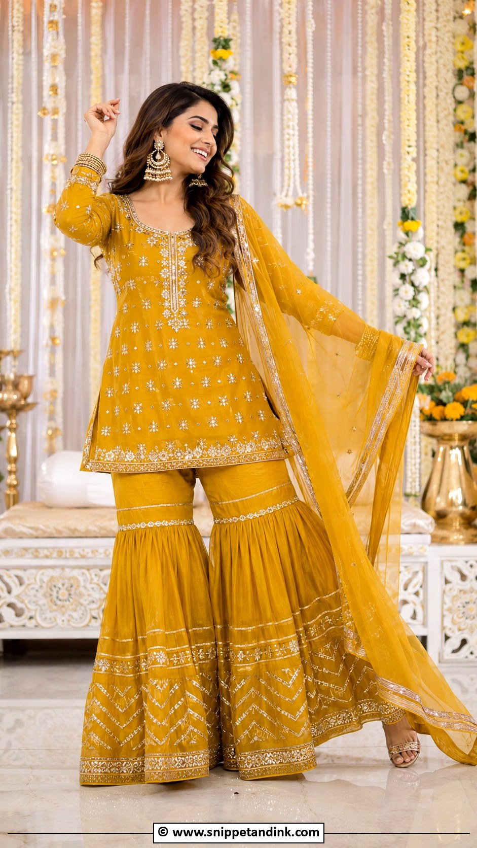 Sangeet Gharara Outfit - Snippet and Ink - 30 Sangeet Outfit Sisters Ideas