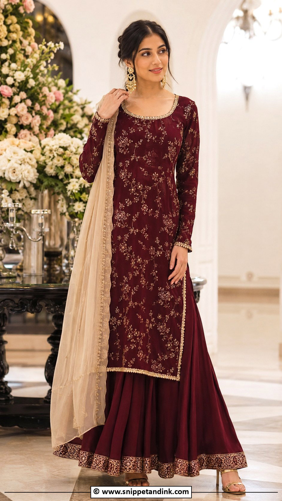 Sangeet Long Kurta And Skirt Outfit - Snippet and Ink - 30 Sangeet Outfit Sisters Ideas
