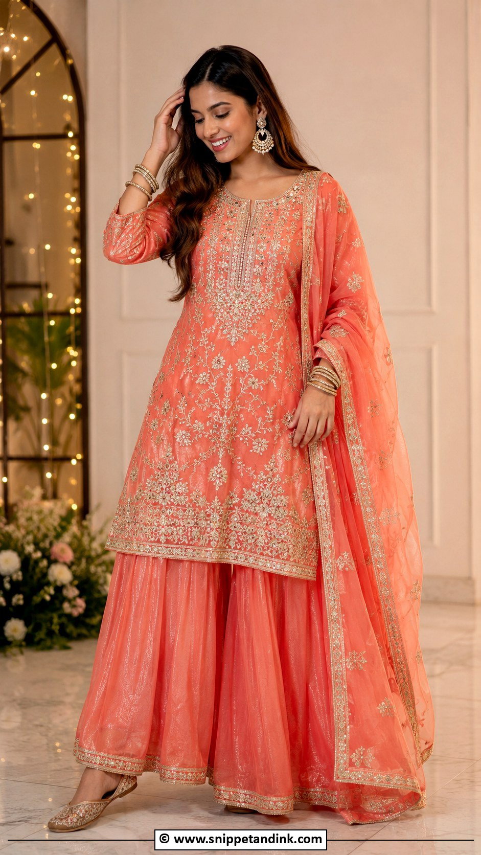 Sangeet Palazzo Suit Outfit - Snippet and Ink - 30 Sangeet Outfit Sisters Ideas