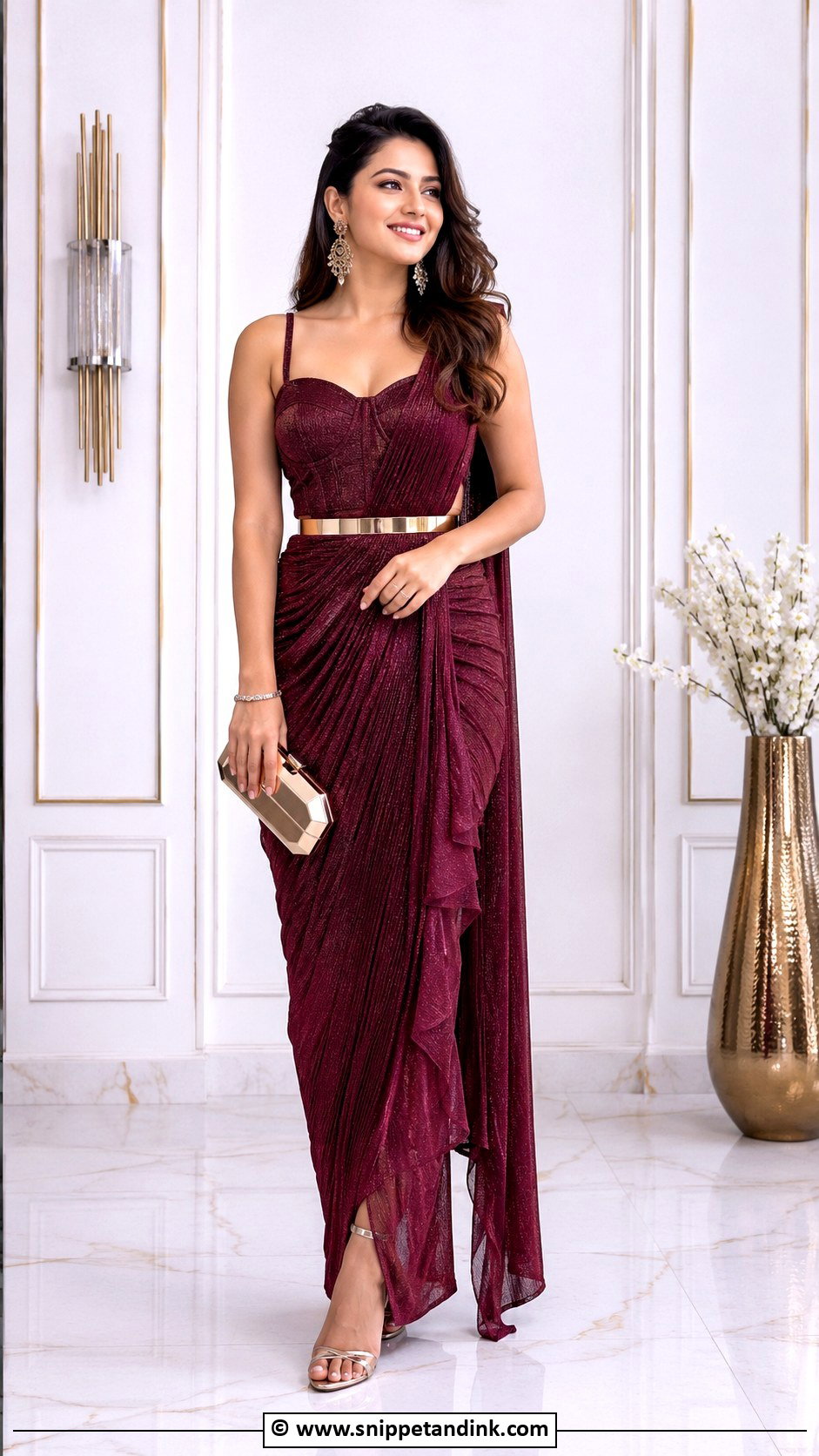 Sangeet Pre Draped Saree Outfit - Snippet and Ink - 30 Sangeet Outfit Sisters Ideas