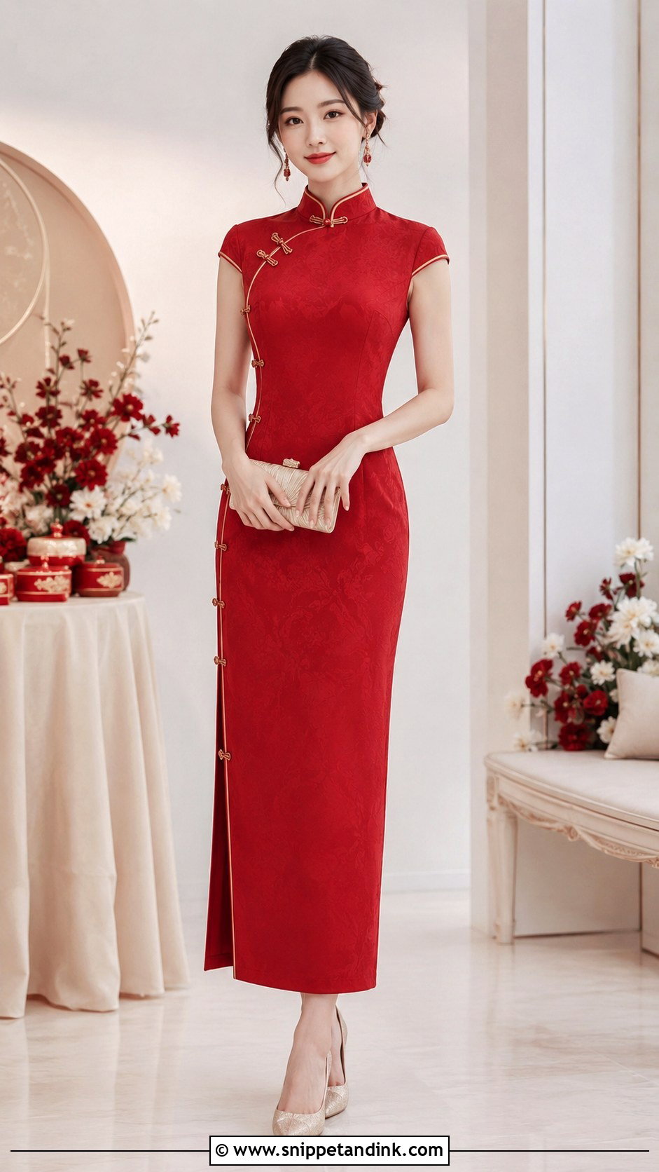 Sangjit High Neck Cheongsam Dress - Snippet and Ink - 30 Sangjit Dress Ideas