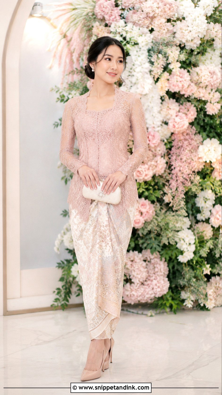Sangjit Pastel Kebaya Dress - Snippet and Ink - 30 Sangjit Dress Ideas