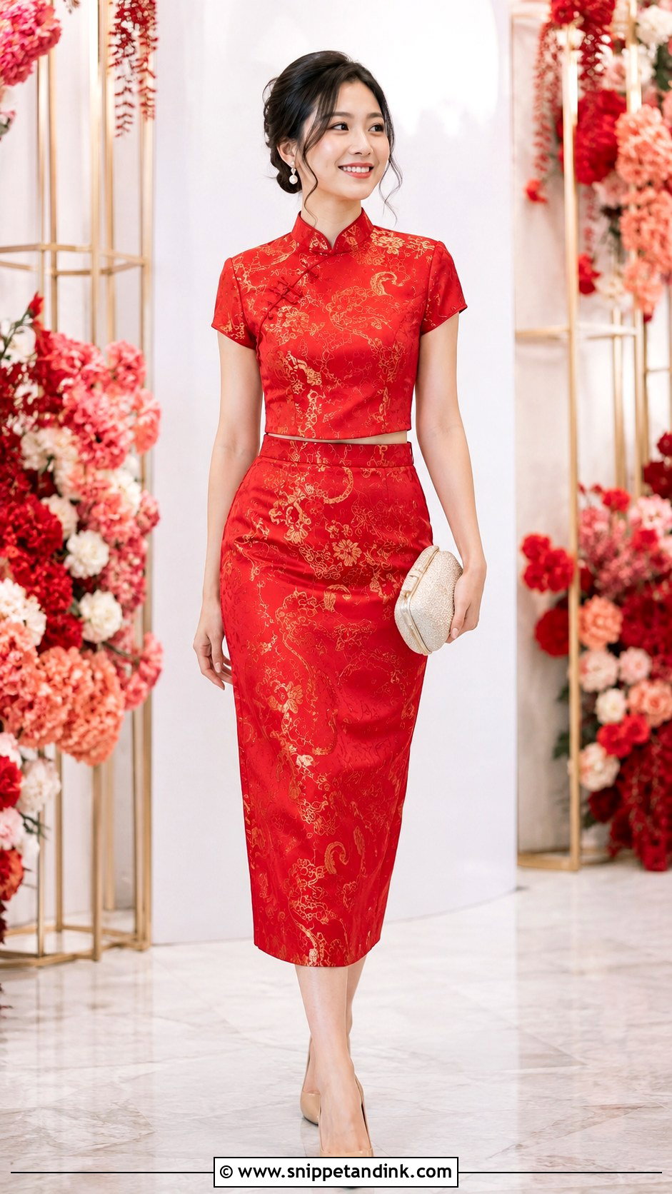 Sangjit Two Piece Cheongsam Set - Snippet and Ink - 30 Sangjit Dress Ideas