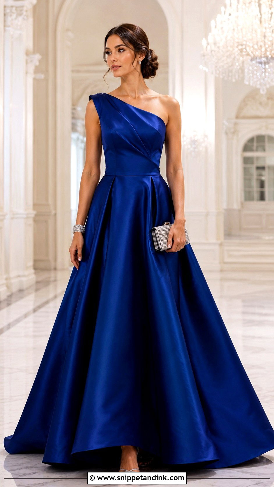 Sapphire Blue One Shoulder Ballgown - Snippet and Ink - 20 Blue Ballgown Ideas