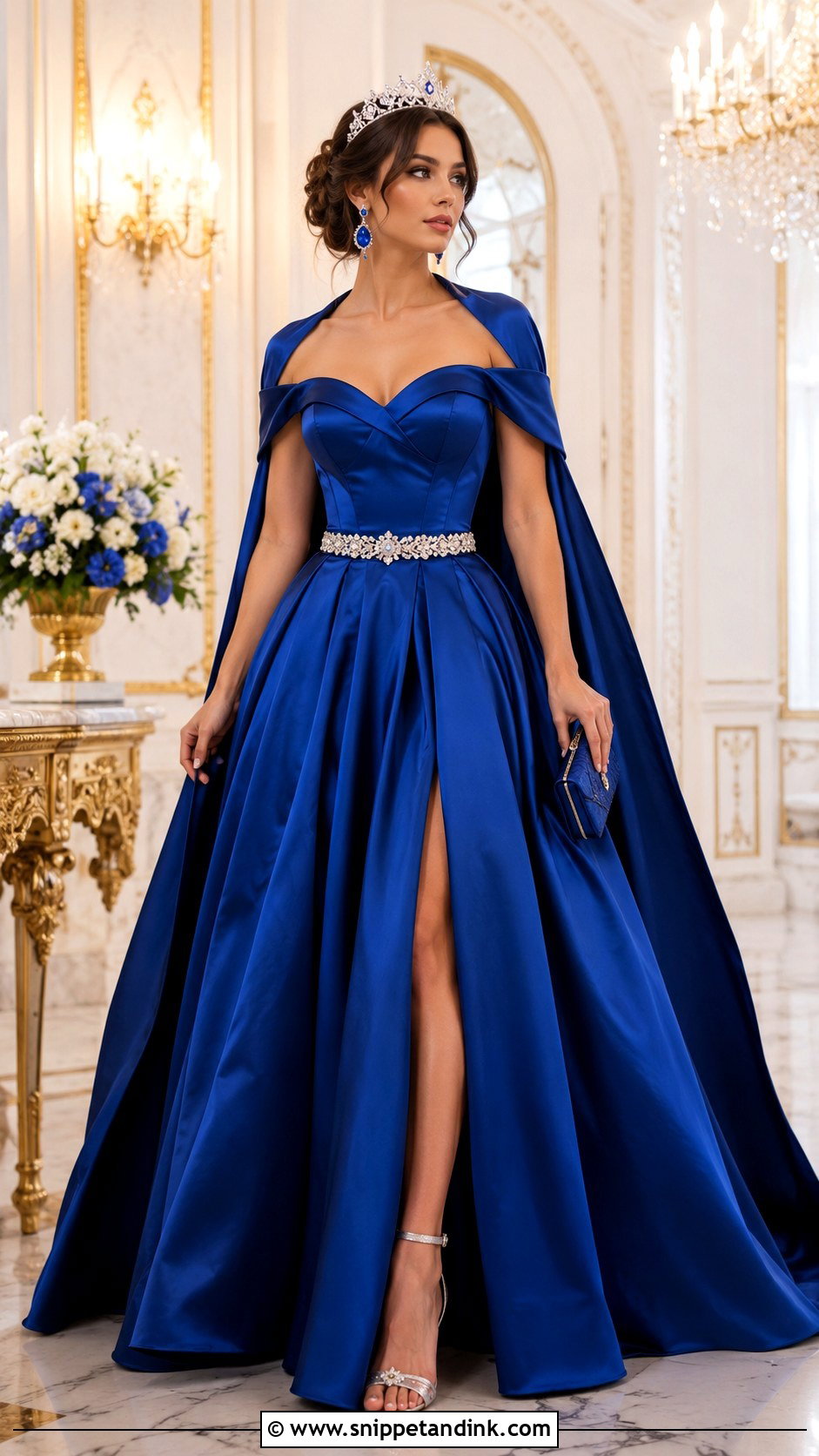 Sapphire Blue Royal Ball Gown - Snippet and Ink - 20 Ball Gown Fantasy Royal Ideas