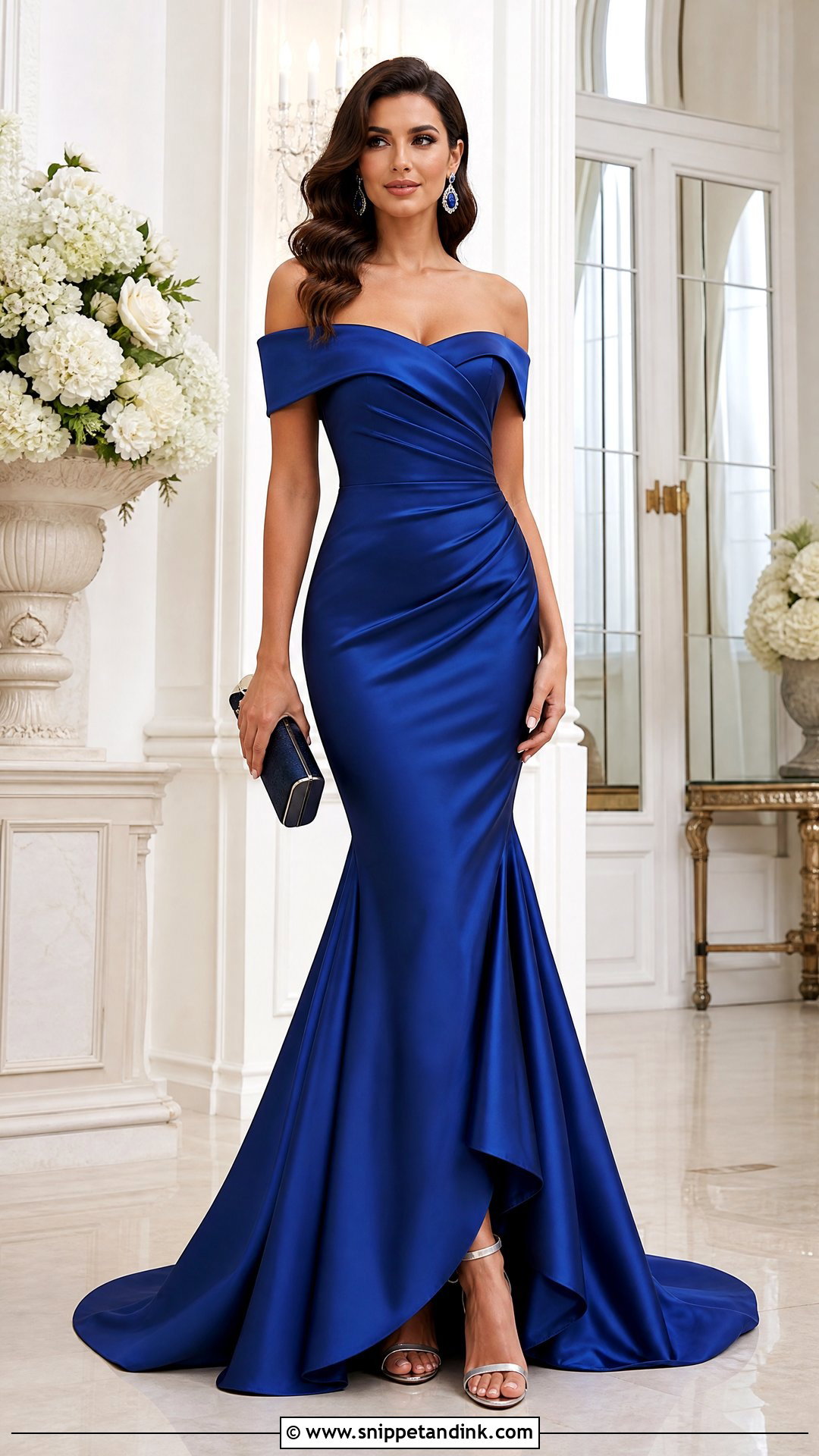 Sapphire Blue Satin Mermaid Gown - Snippet and Ink - 20 Regal Dress Gowns