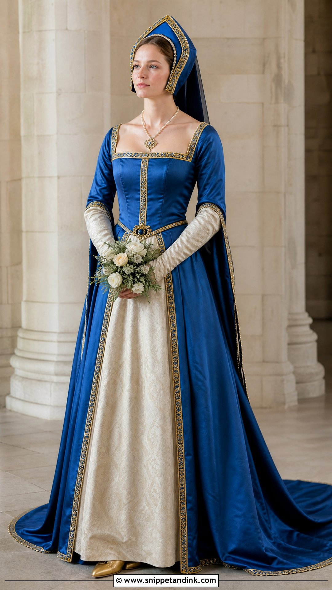Sapphire Blue Tudor Wedding Dress - Snippet and Ink - 20 Tudor Wedding Dress Ideas